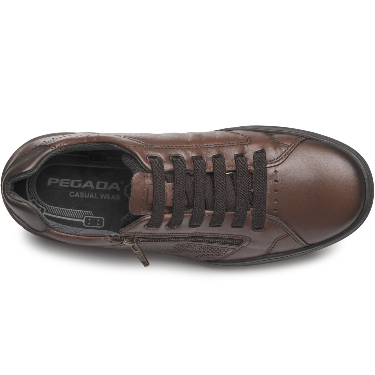 Sapatênis Pegada Masculino em Couro Terracota 111002-03 Marrom 5