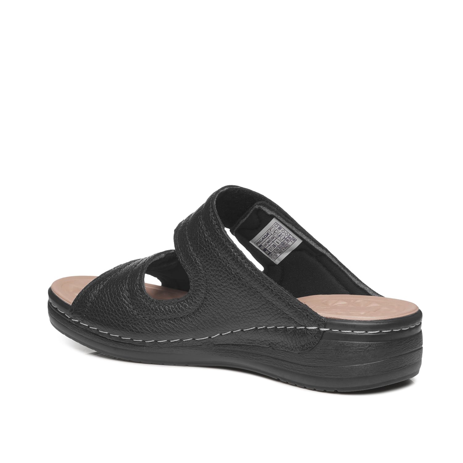 Chinelo Pegada Feminino em Couro Preto 233813-04 Preto 3