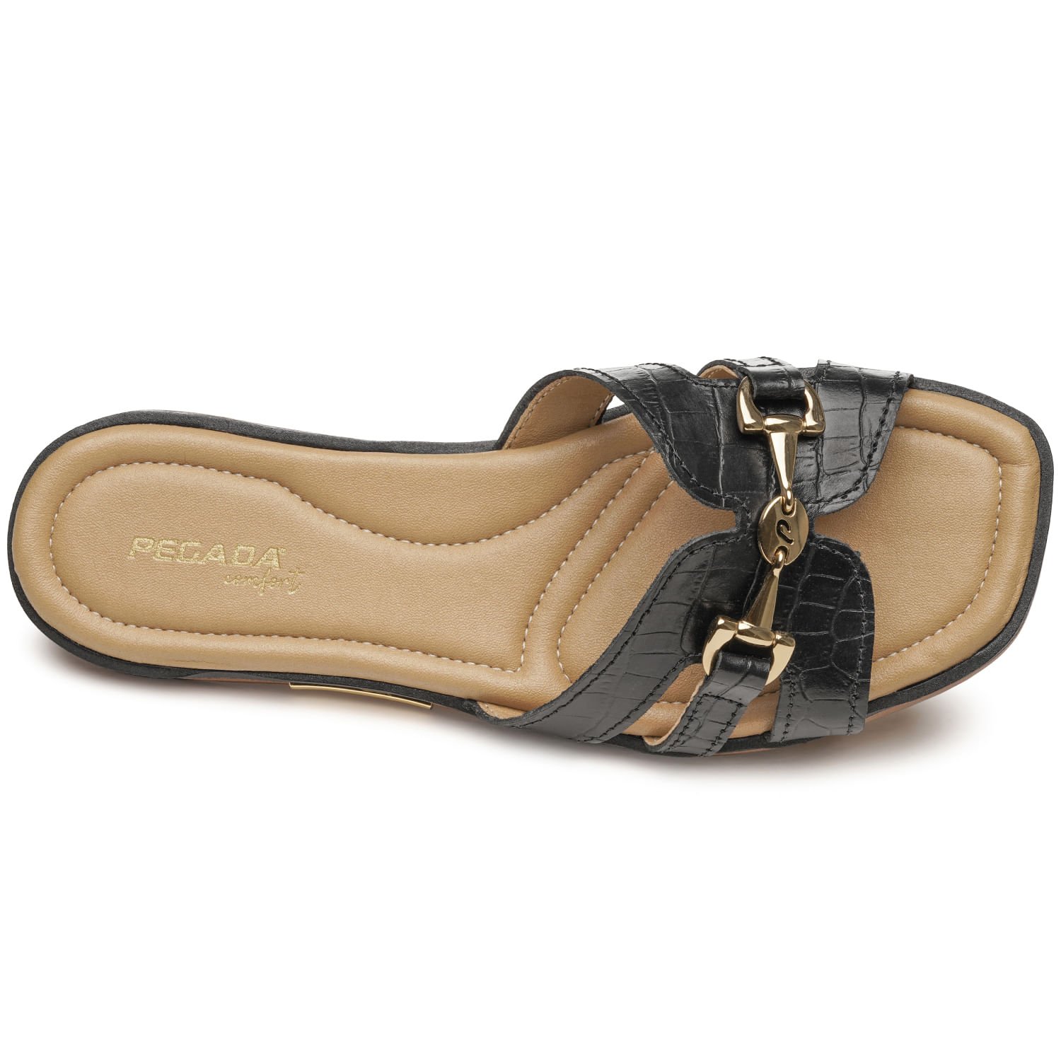 Chinelo Pegada Feminino em Couro Preto 233555-02 Preto 5