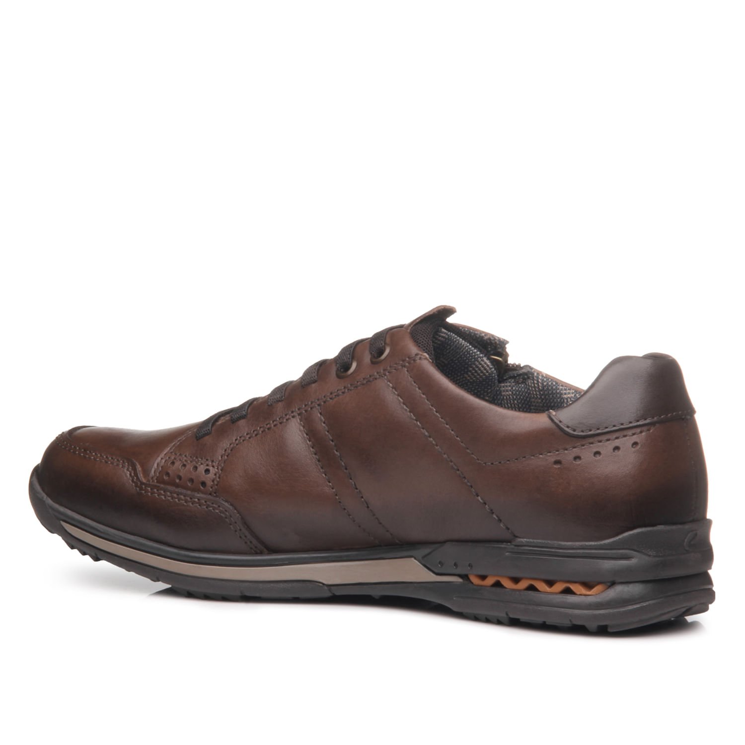 Sapatênis Pegada Masculino em Couro Pinhão 114861-01 Pinhão 3