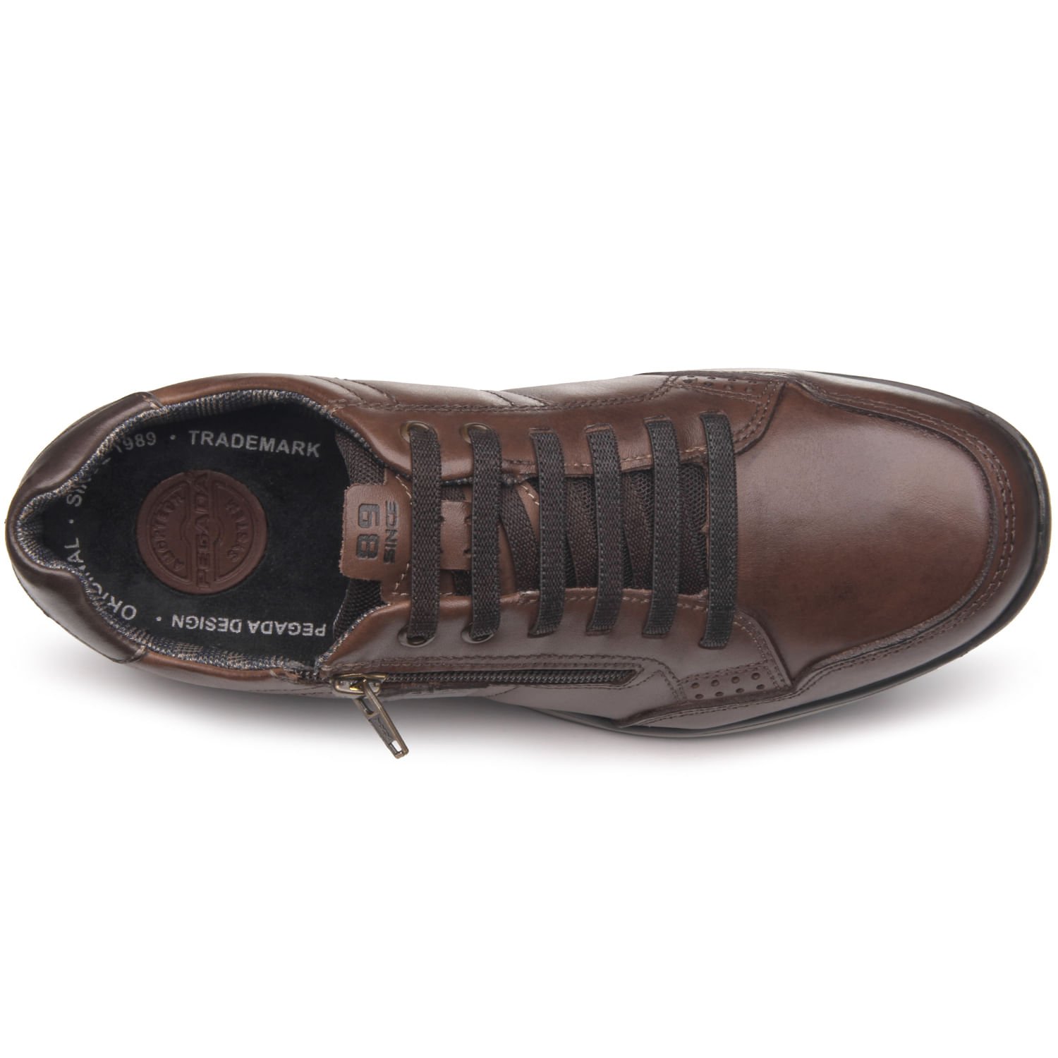 Sapatênis Pegada Masculino em Couro Pinhão 114861-01 Pinhão 6