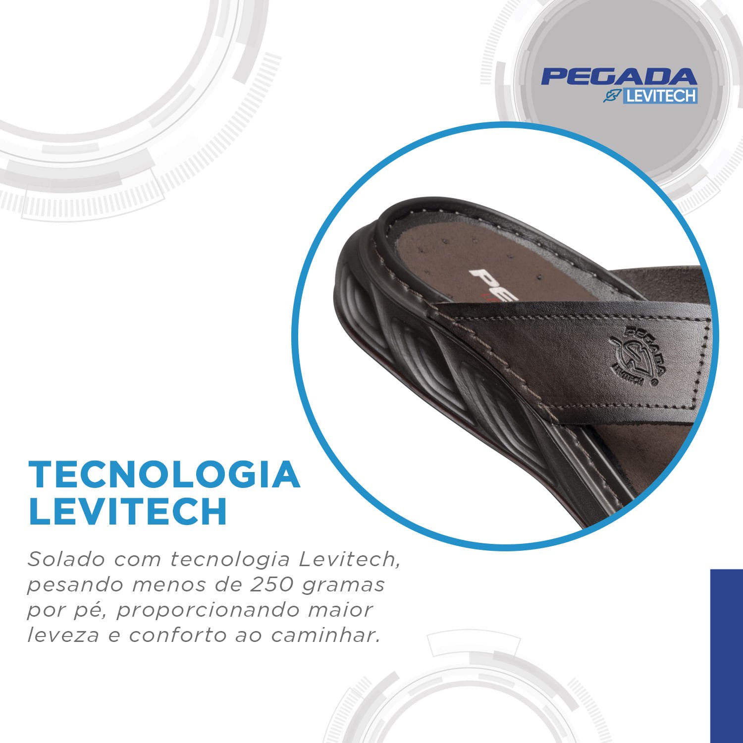 Chinelo Pegada Masculino em Couro Pinhão 134103-02 Pinhão 5