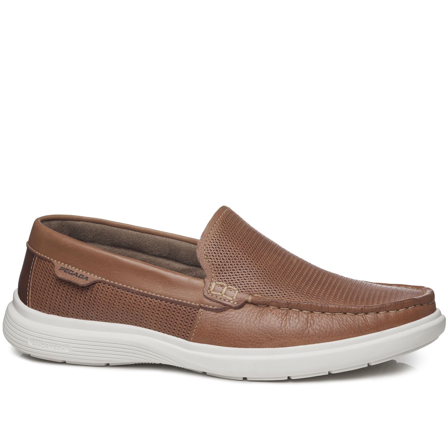 Mocassim Pegada Masculino em Couro Pinhão 142202-03