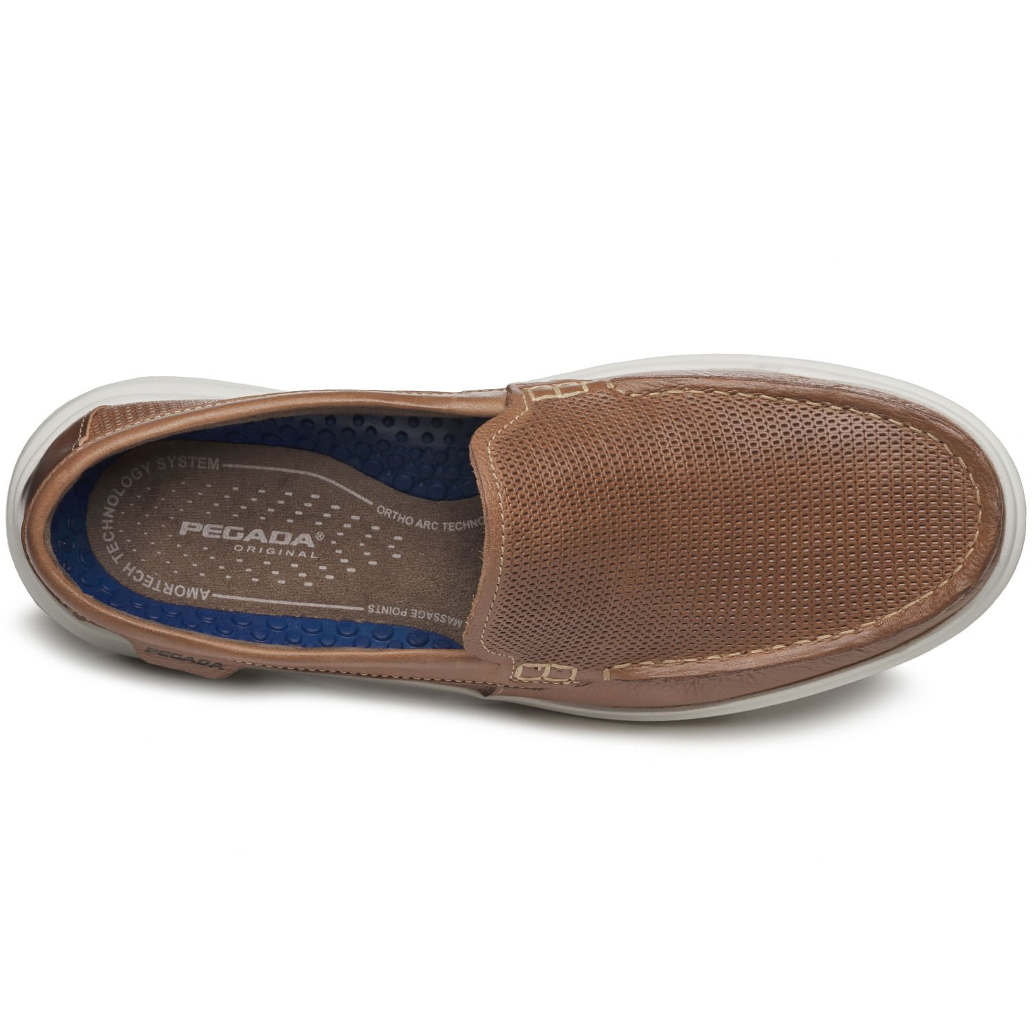 Mocassim Pegada Masculino em Couro Pinhão 142202-03 Pinhão 7