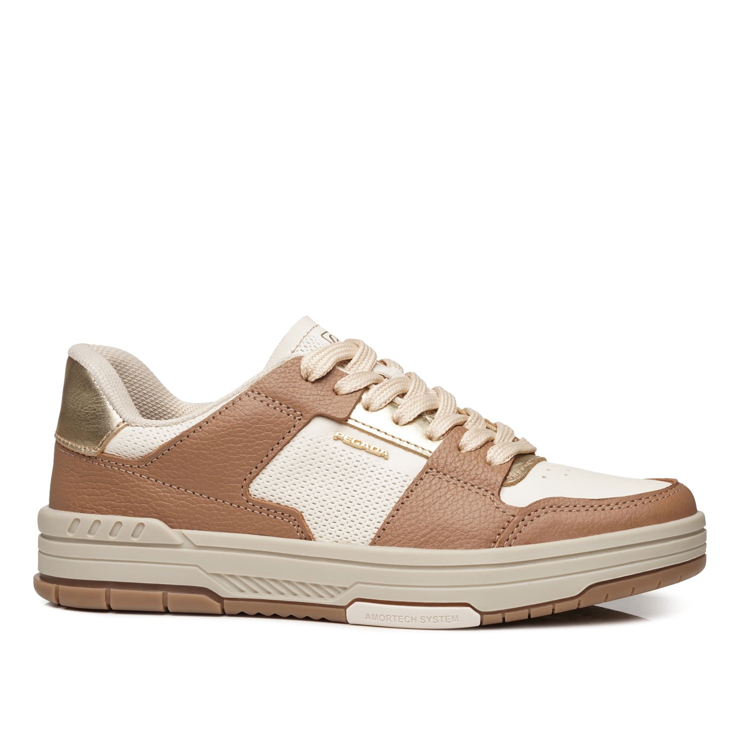 Tênis Pegada Feminino em Couro Milk 212602-05