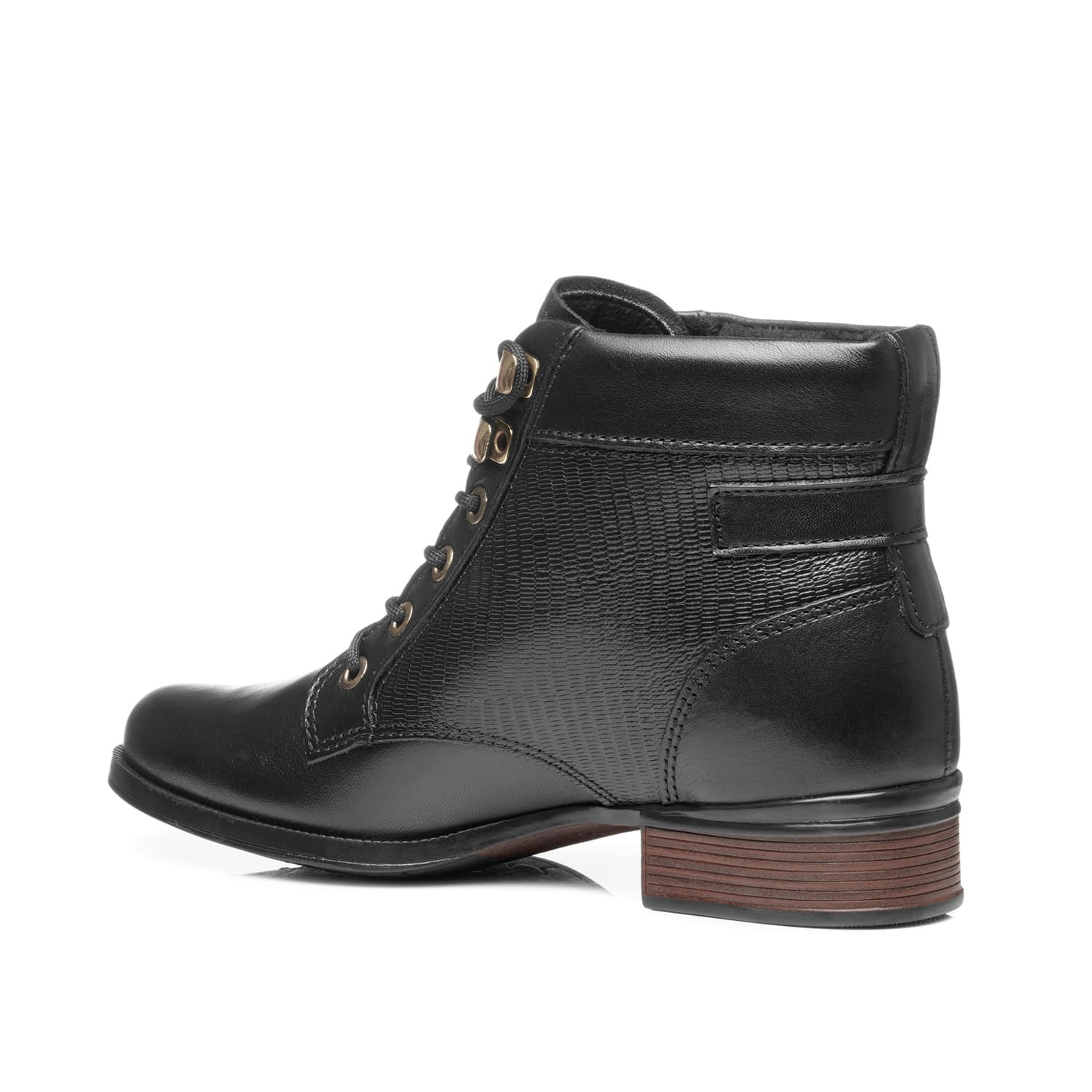 Coturno Pegada Feminino em Couro Preto 282013-04 Preto 4