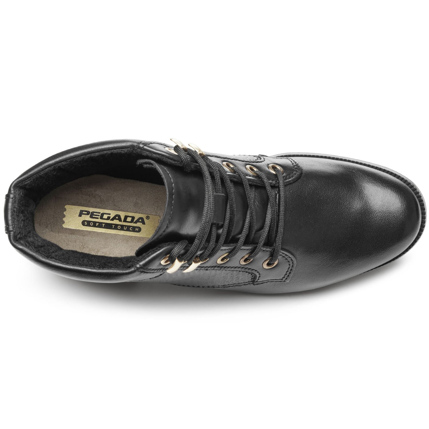 Coturno Pegada Feminino em Couro Preto 282013-04 Preto 6