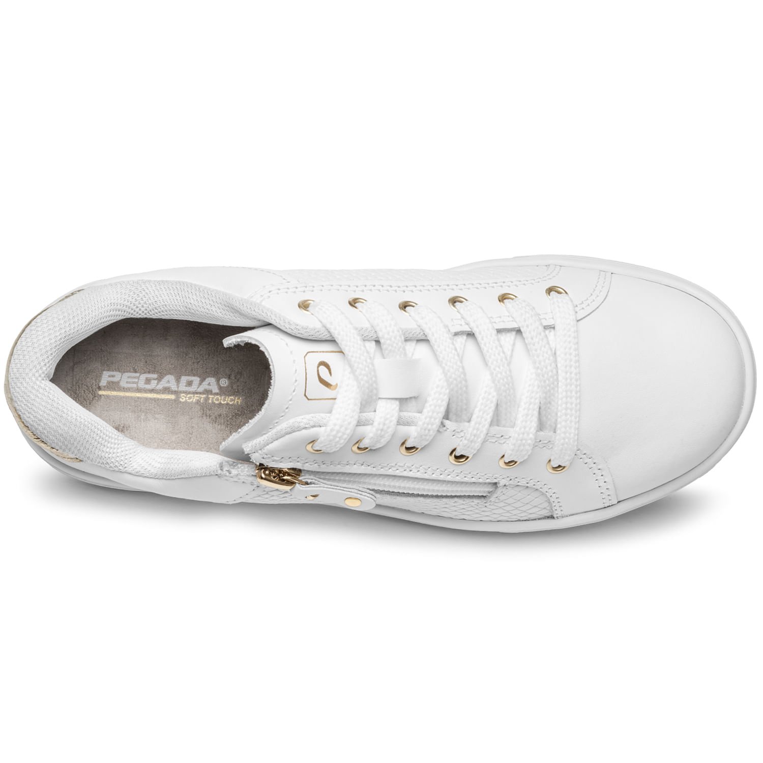 Tênis Pegada Feminino em Couro Branco 211158-01 Branco 5