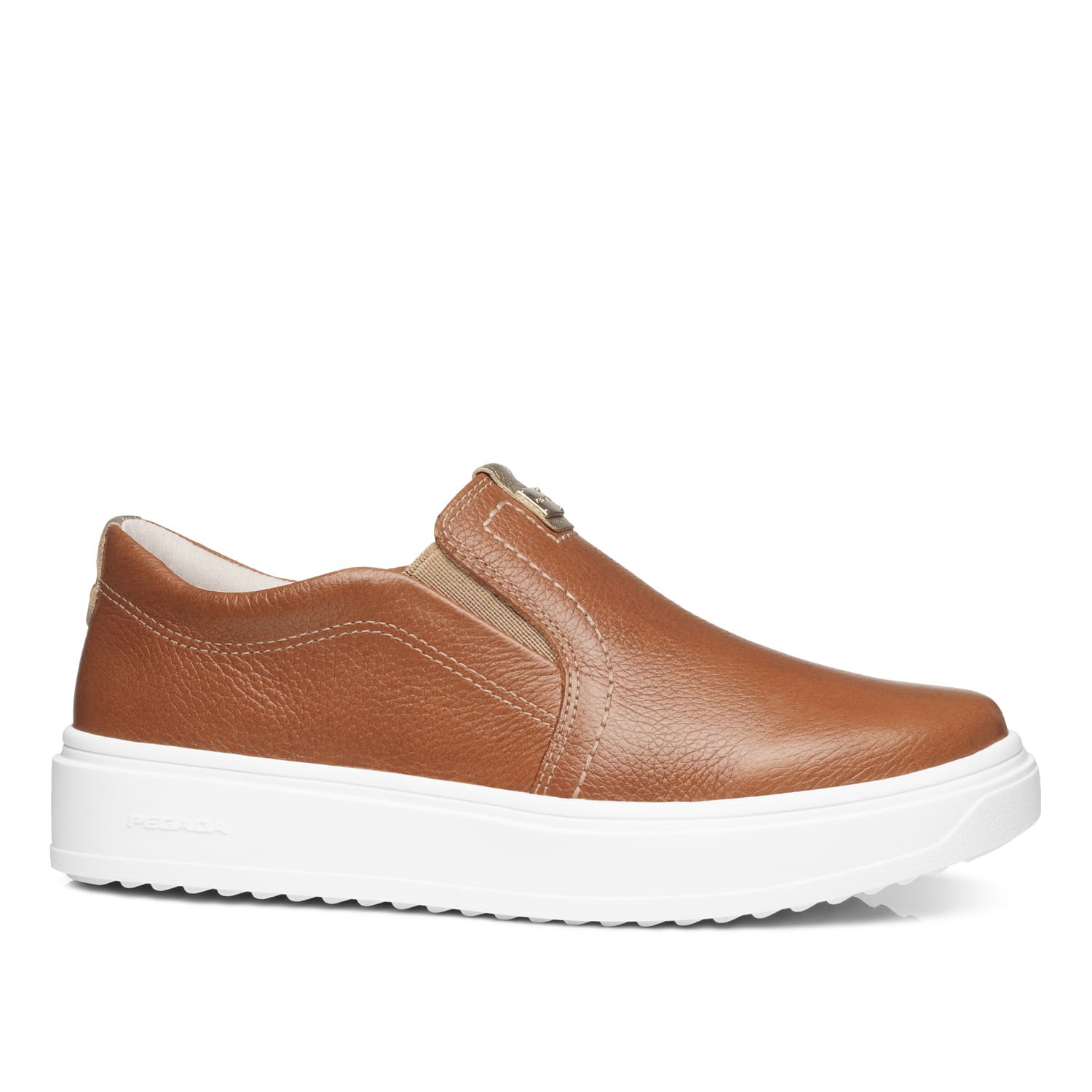 Tênis Pegada Feminino em Couro Camel 211304-06