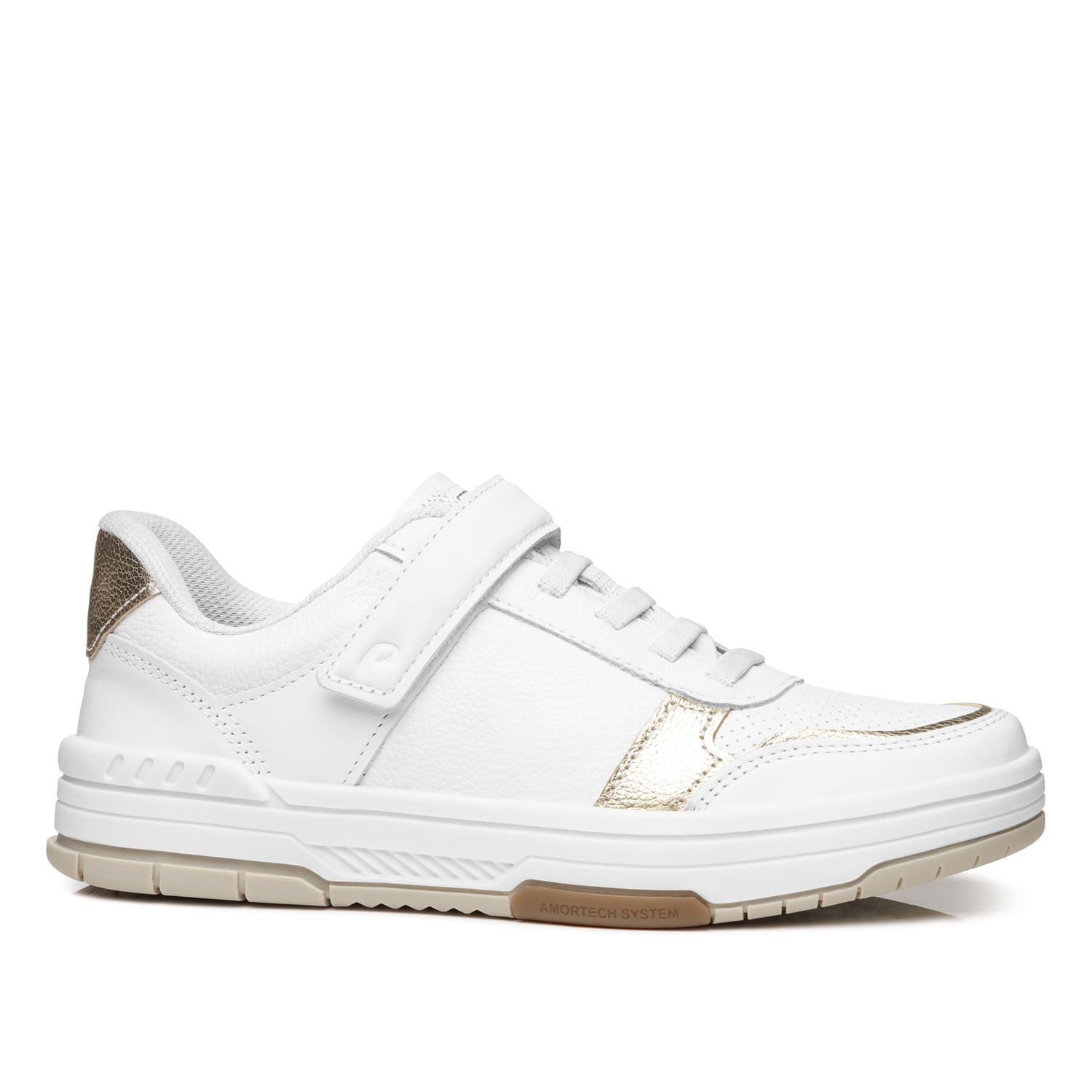 Tênis Pegada Feminino em Couro Branco 212607-01