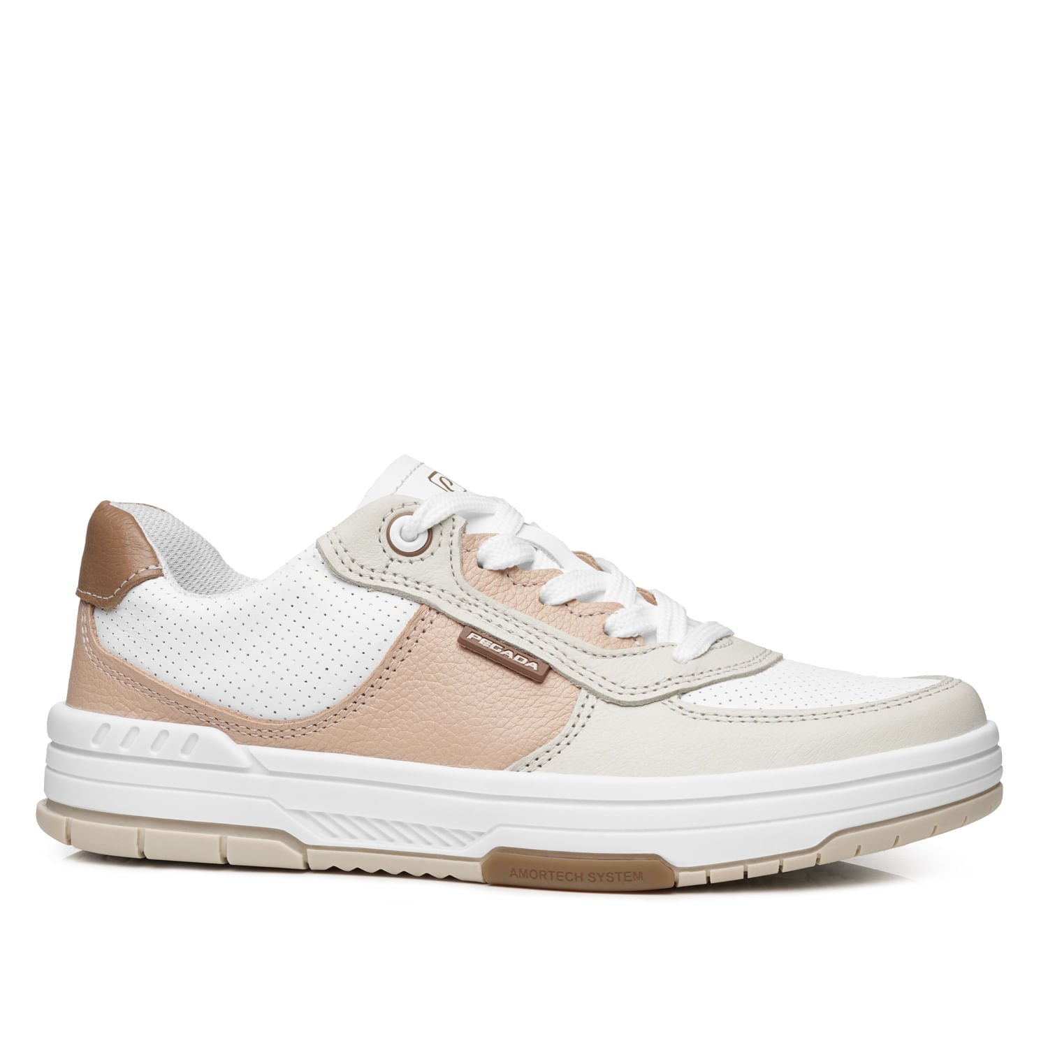 Tênis Pegada Feminino em Couro Branco 212608-02