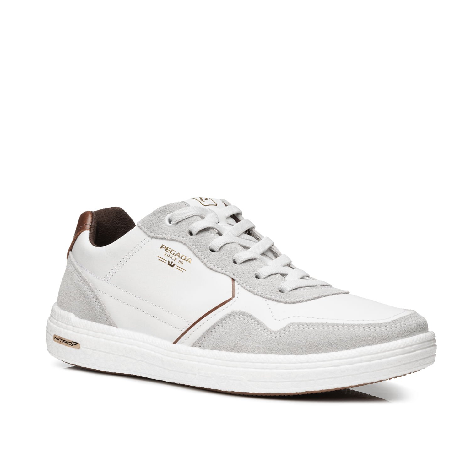 Tênis Casual Pegada Masculino em Couro Branco 112003-01 Branco 3