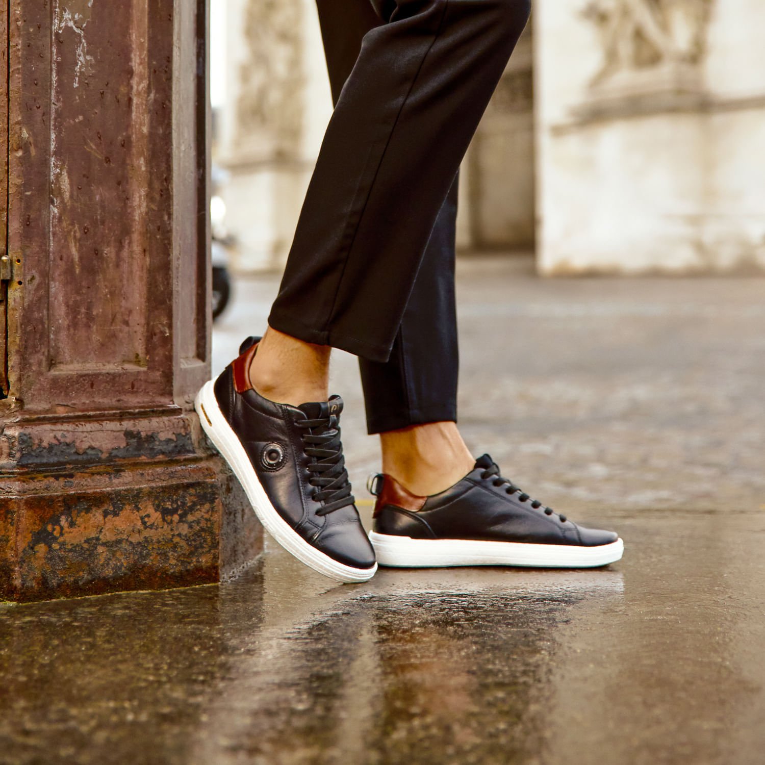 Tênis Casual Pegada Masculino em Couro Preto 112004-03 Preto 2