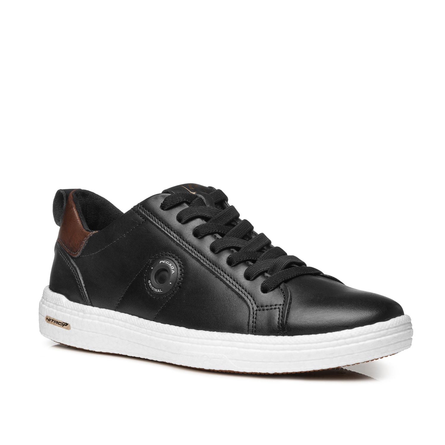 Tênis Casual Pegada Masculino em Couro Preto 112004-03 Preto 3