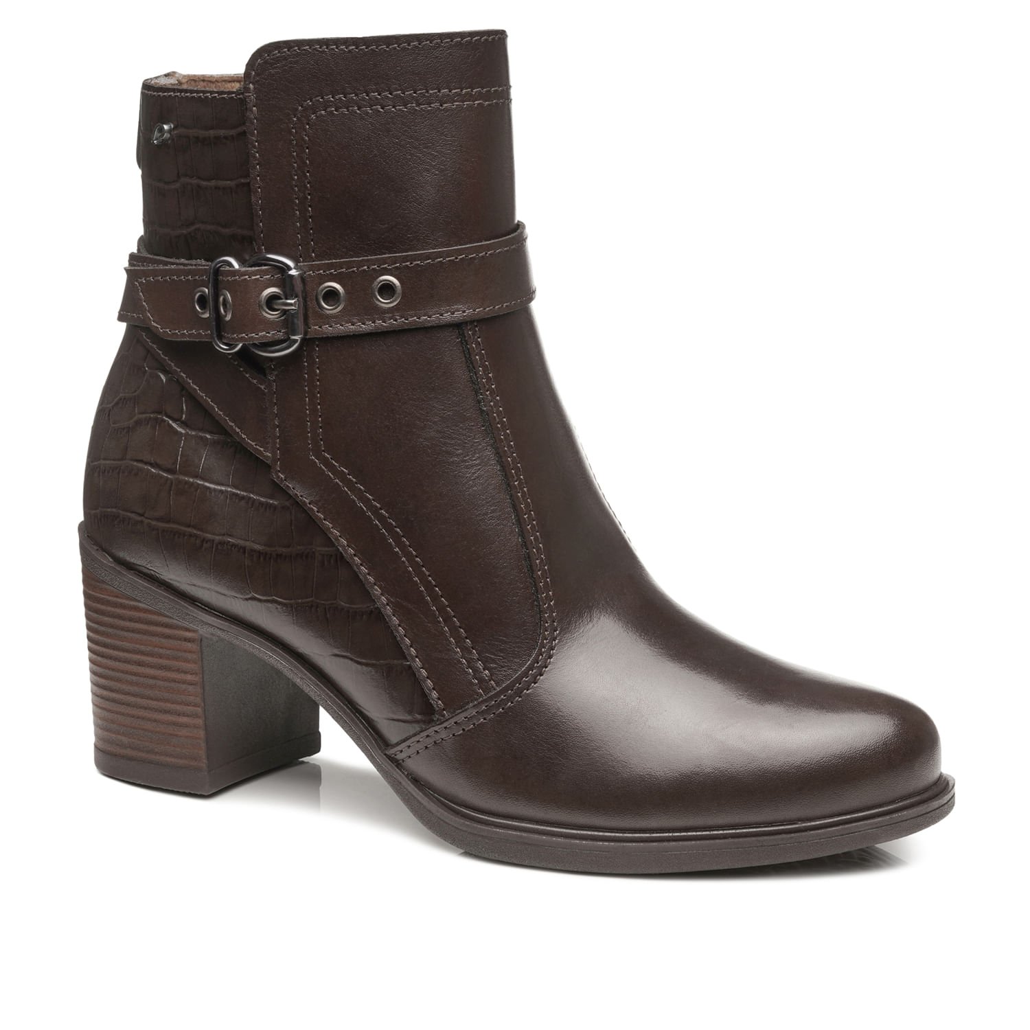 Bota Pegada Feminina em Couro Brown 280401-02