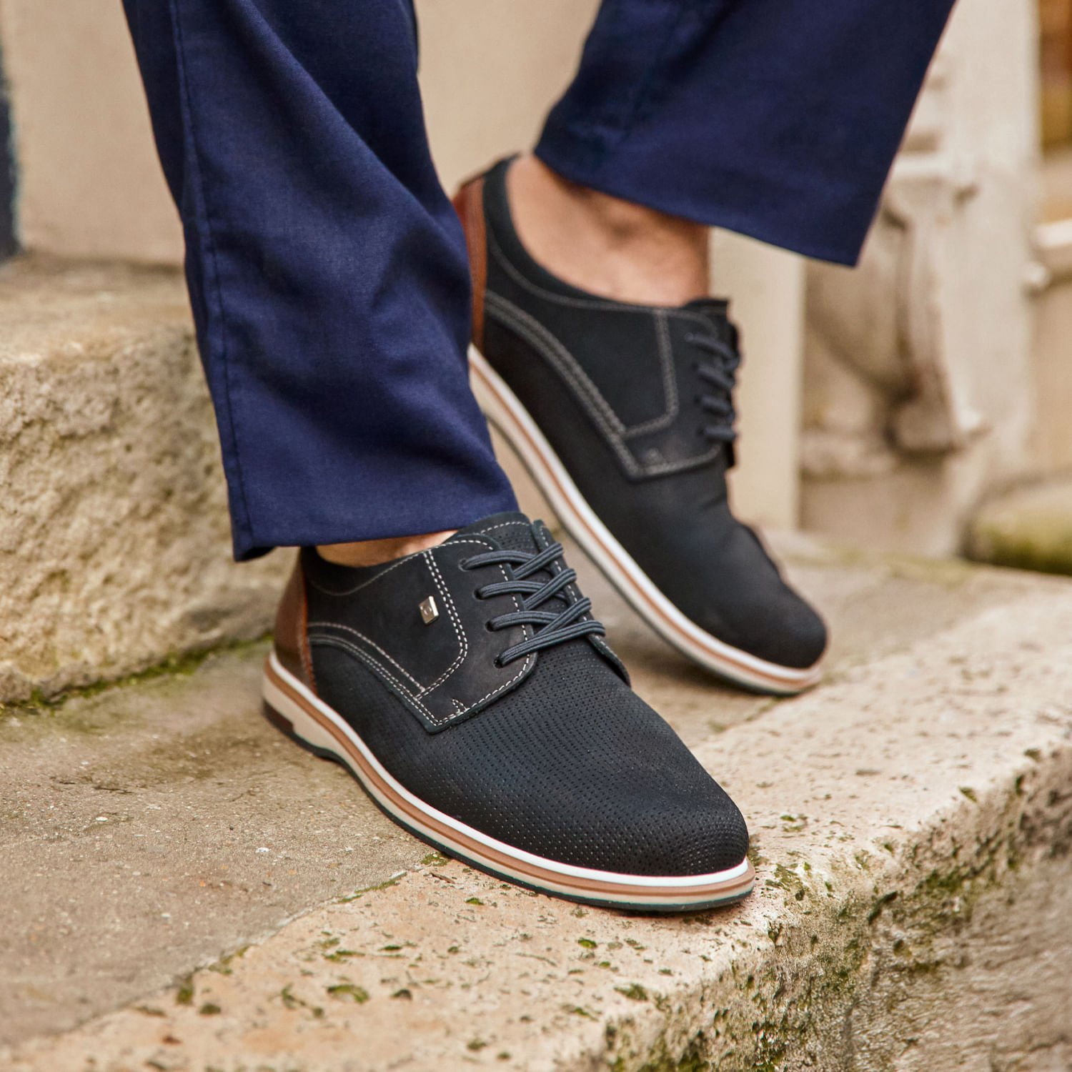 Sapato Casual Pegada Masculino em Couro Marinho 125113-08 Marinho 2