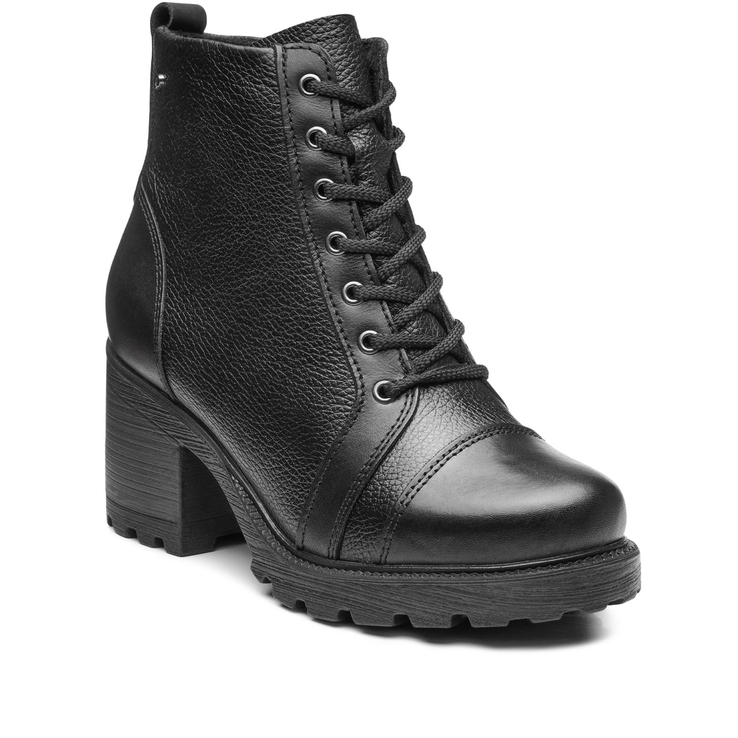 Coturno Pegada Feminino em Couro Preto 281312-04 Preto 2