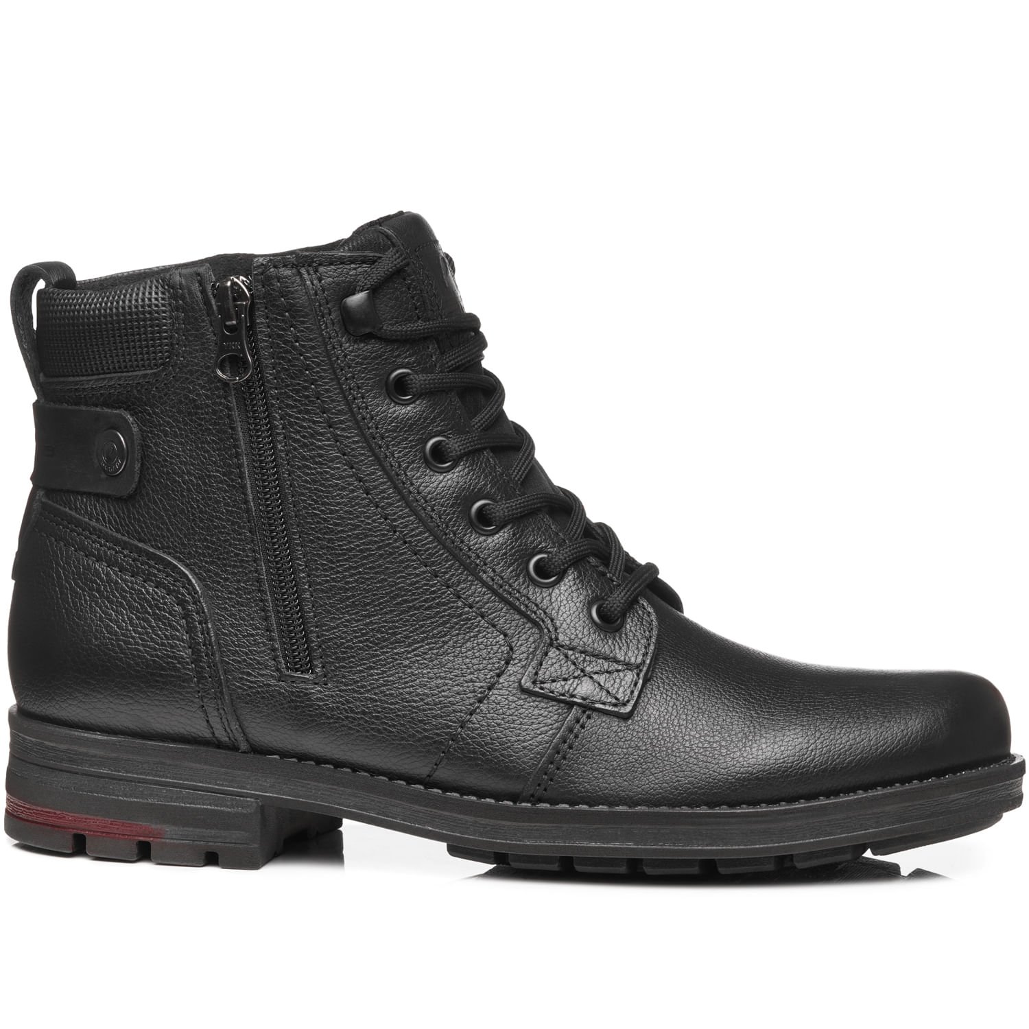 Coturno Pegada Masculino em Couro Preto 181314-03