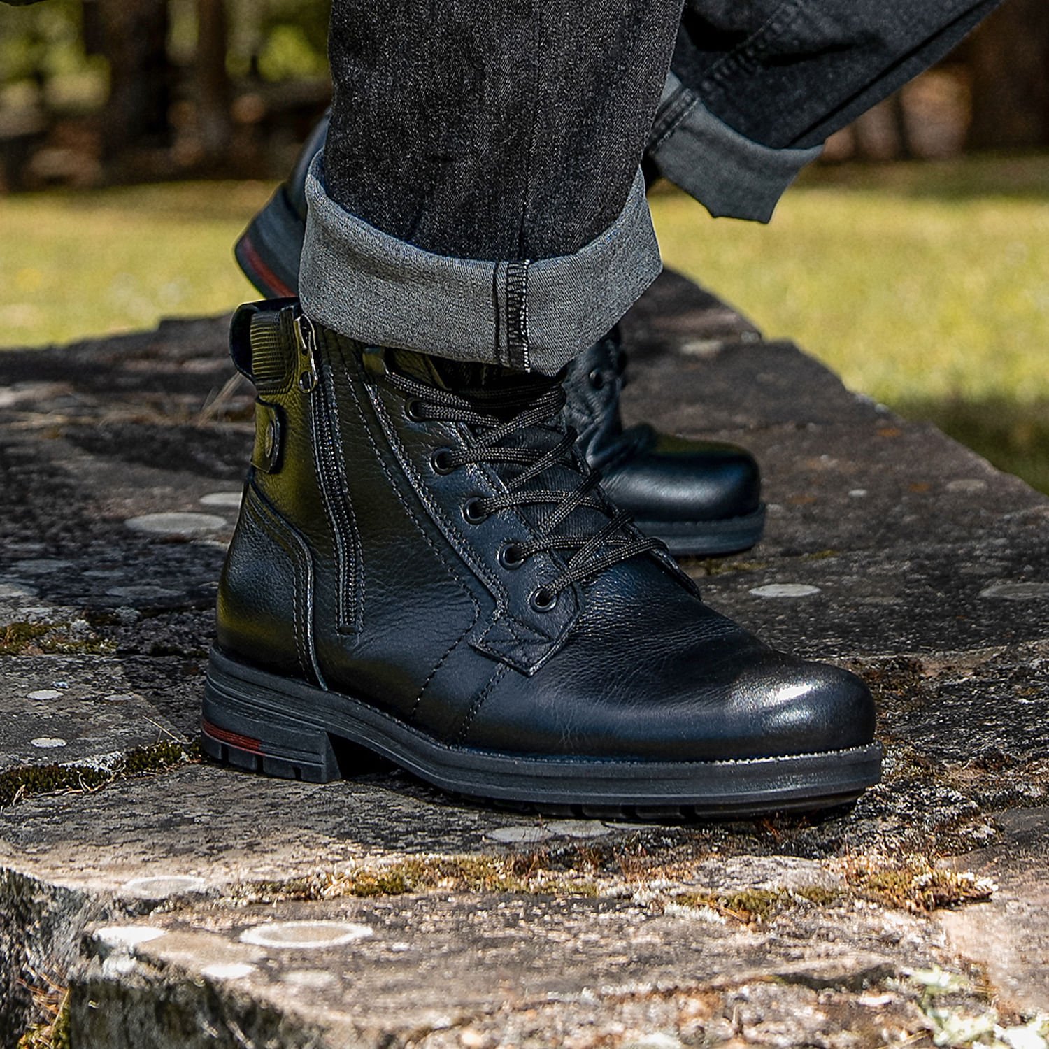 Coturno Pegada Masculino em Couro Preto 181314-03 Preto 2