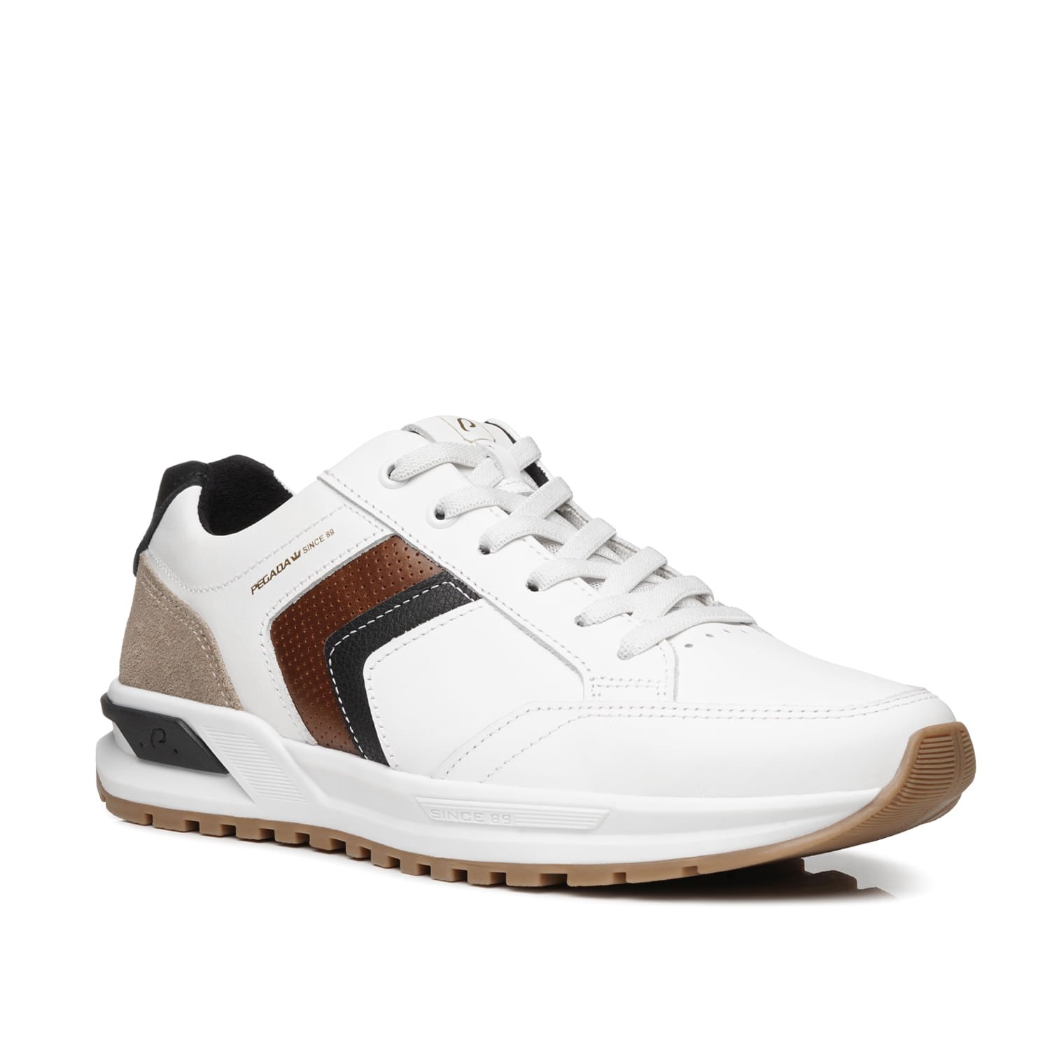 Sapatênis Pegada Masculino em Couro Branco 112101-01 Branco 3