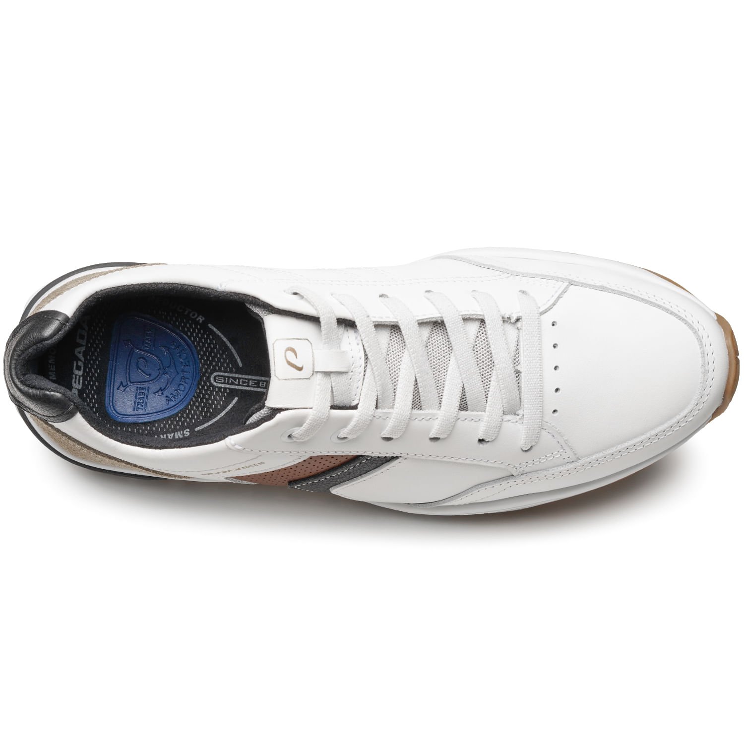 Sapatênis Pegada Masculino em Couro Branco 112101-01 Branco 7