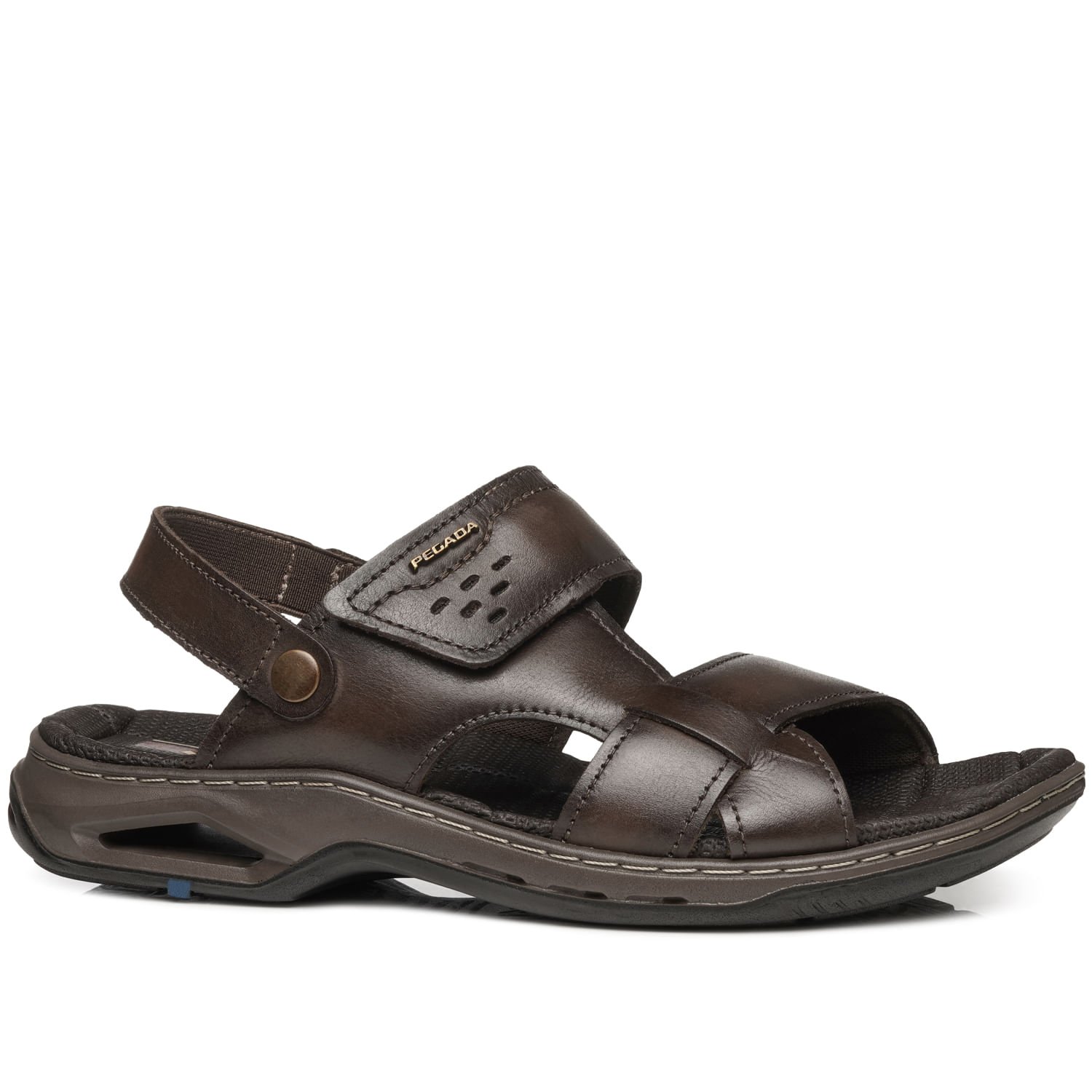 Sandália Pegada Masculina em Couro Cravo 133234-02