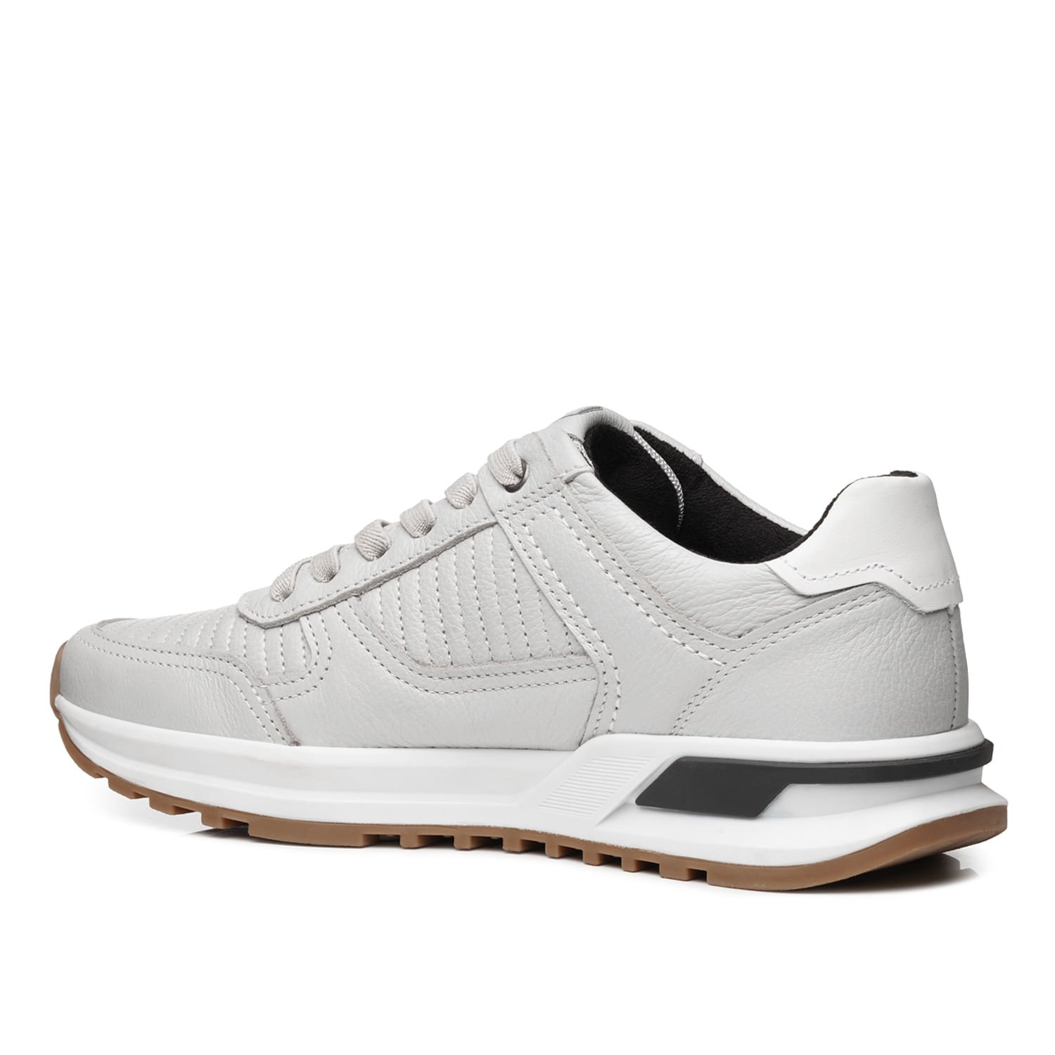 Sapatênis Pegada Masculino em Couro Cloud 112102-05 Cinza 4