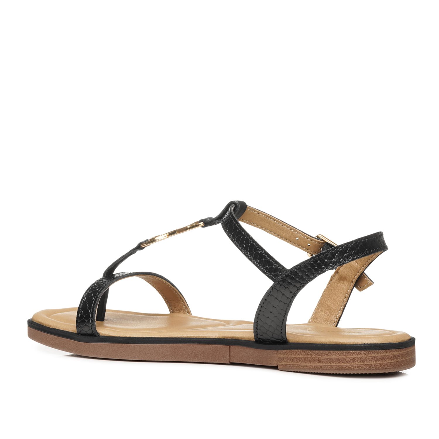 Sandália Pegada Feminina em Couro Preto 233553-04 Preto 3