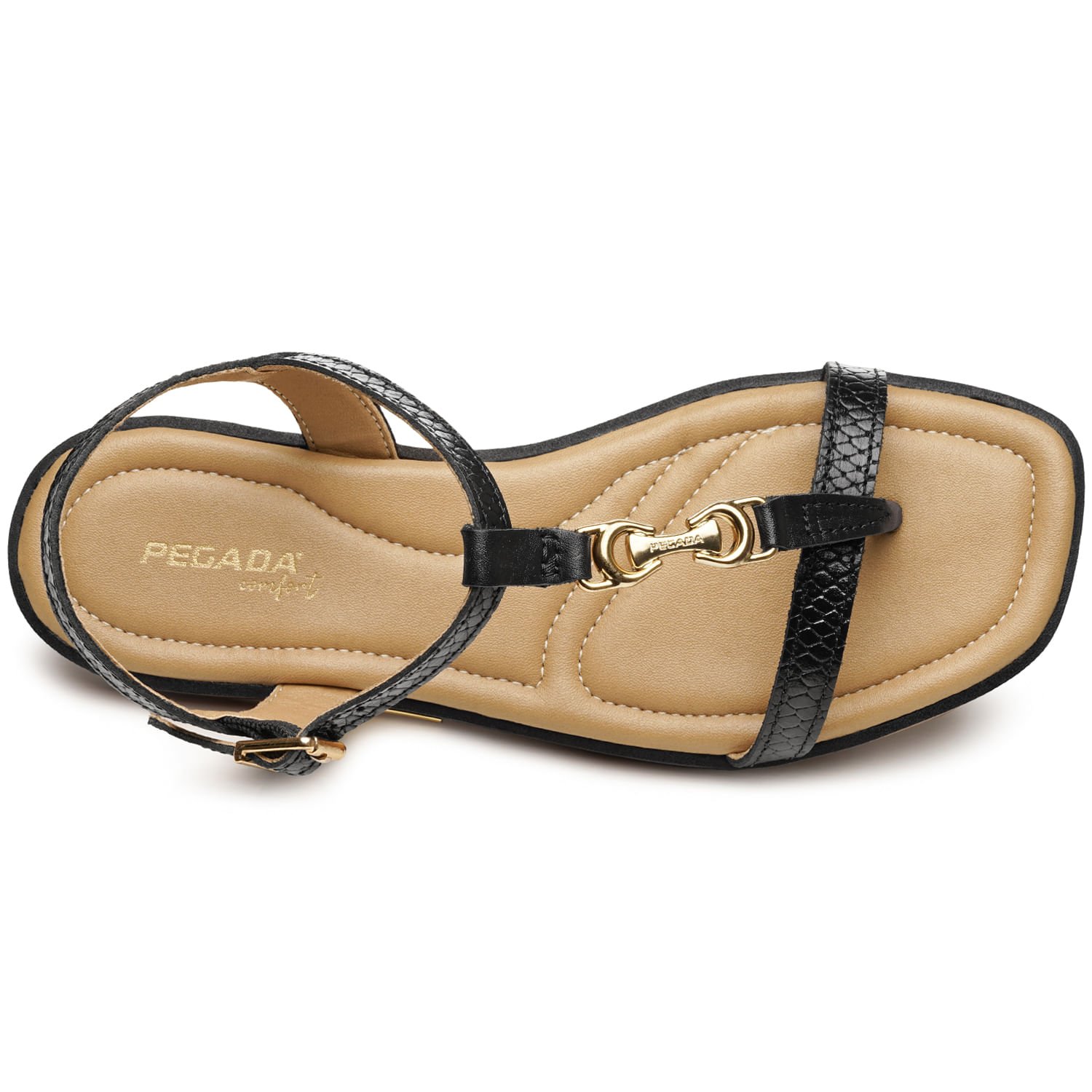 Sandália Pegada Feminina em Couro Preto 233553-04 Preto 5