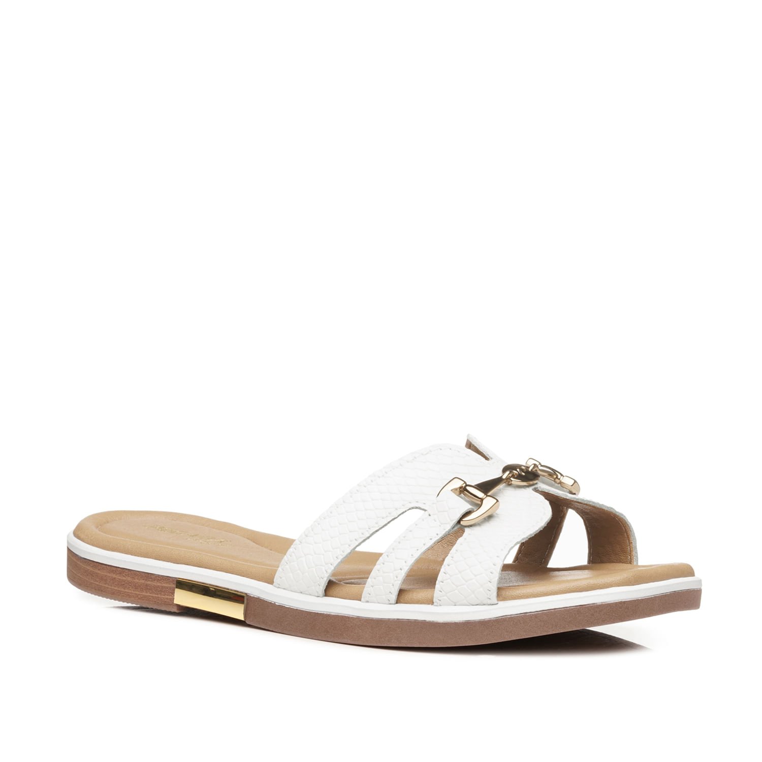 Chinelo Pegada Feminino em Couro Branco 233555-03 Branco 2