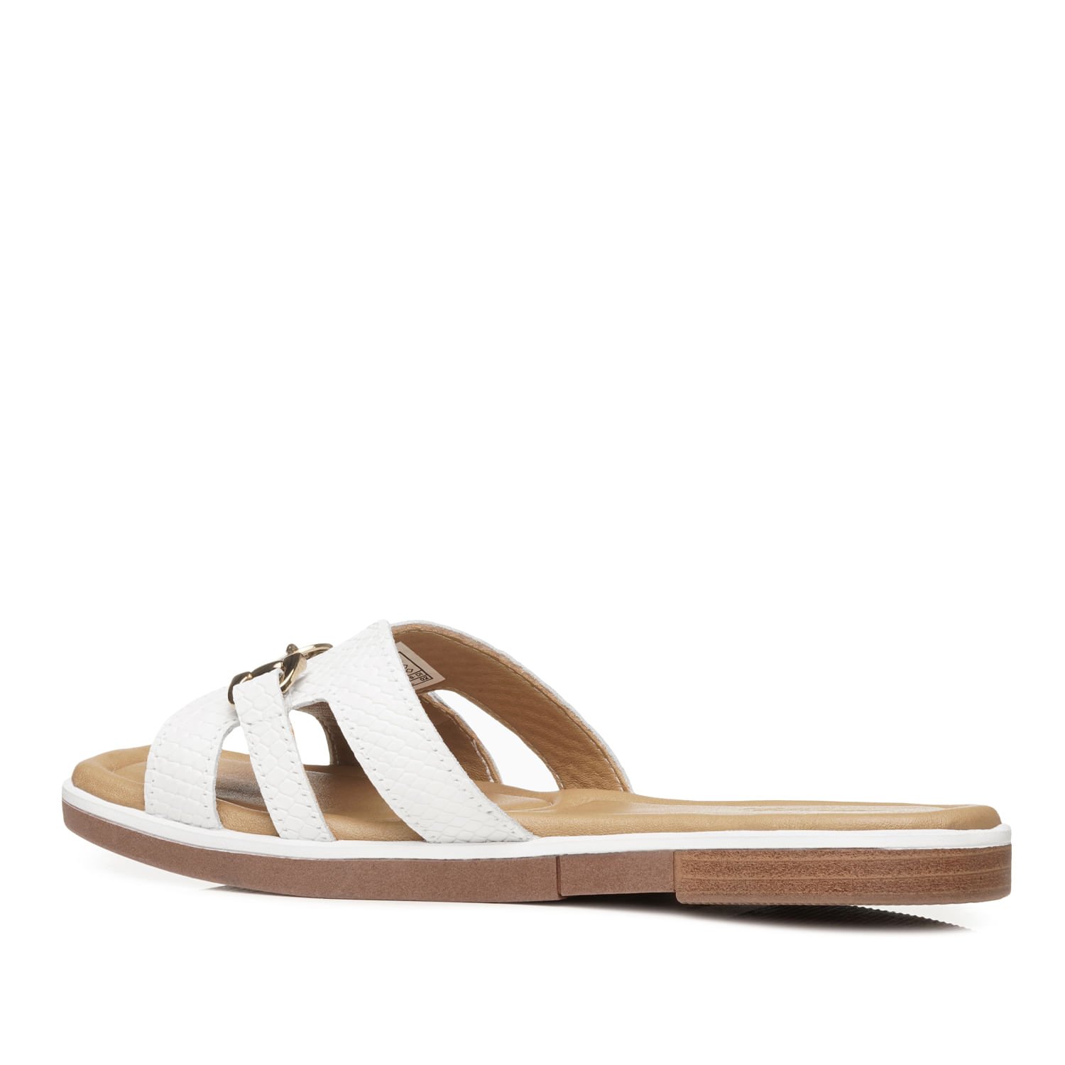 Chinelo Pegada Feminino em Couro Branco 233555-03 Branco 3