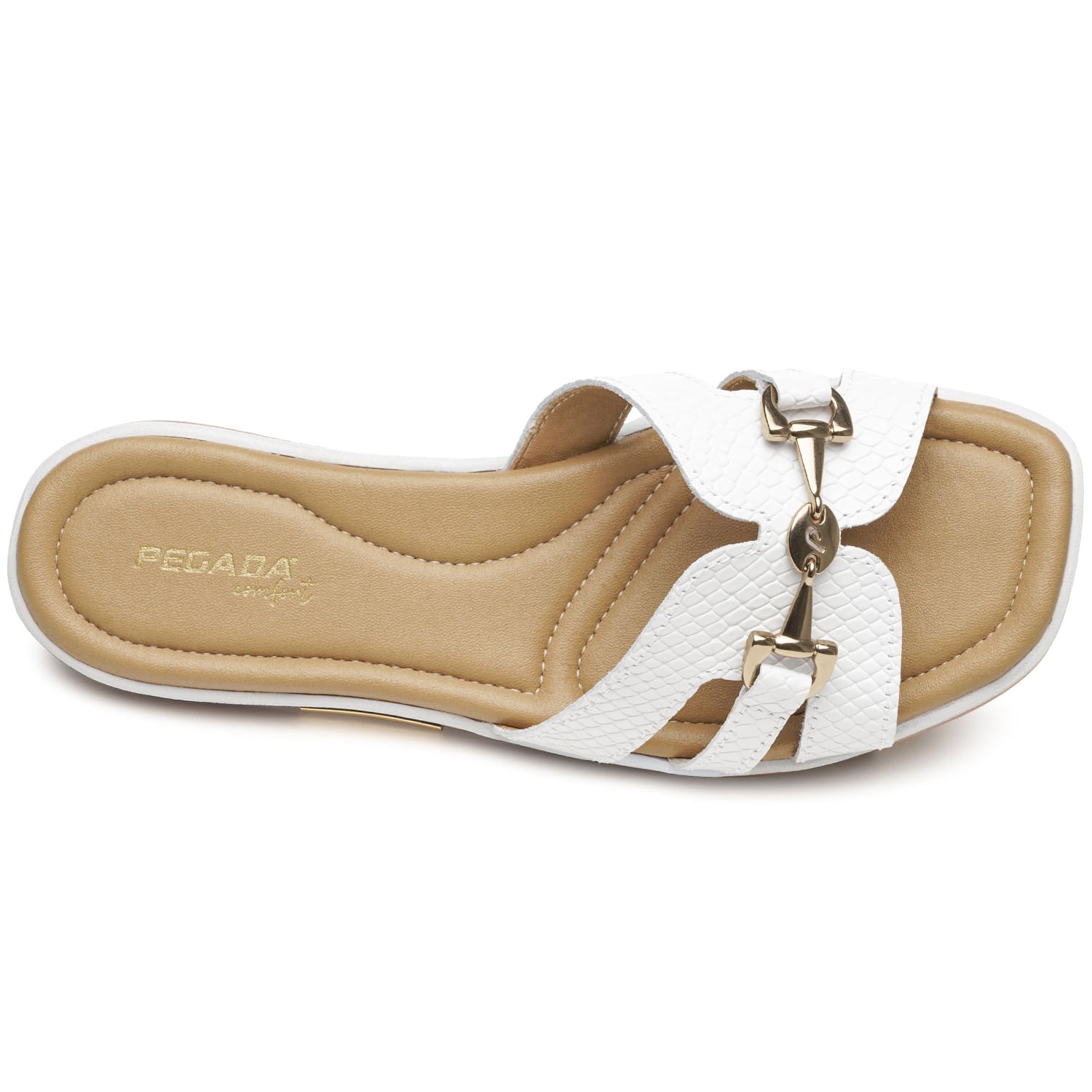 Chinelo Pegada Feminino em Couro Branco 233555-03 Branco 5