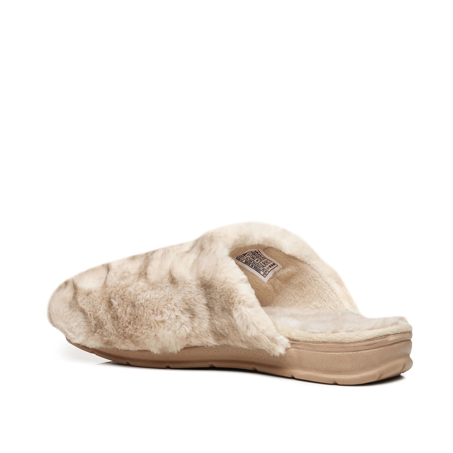 Pantufa Pegada Feminina em Tecido Areia Café 266013-01 Café 4