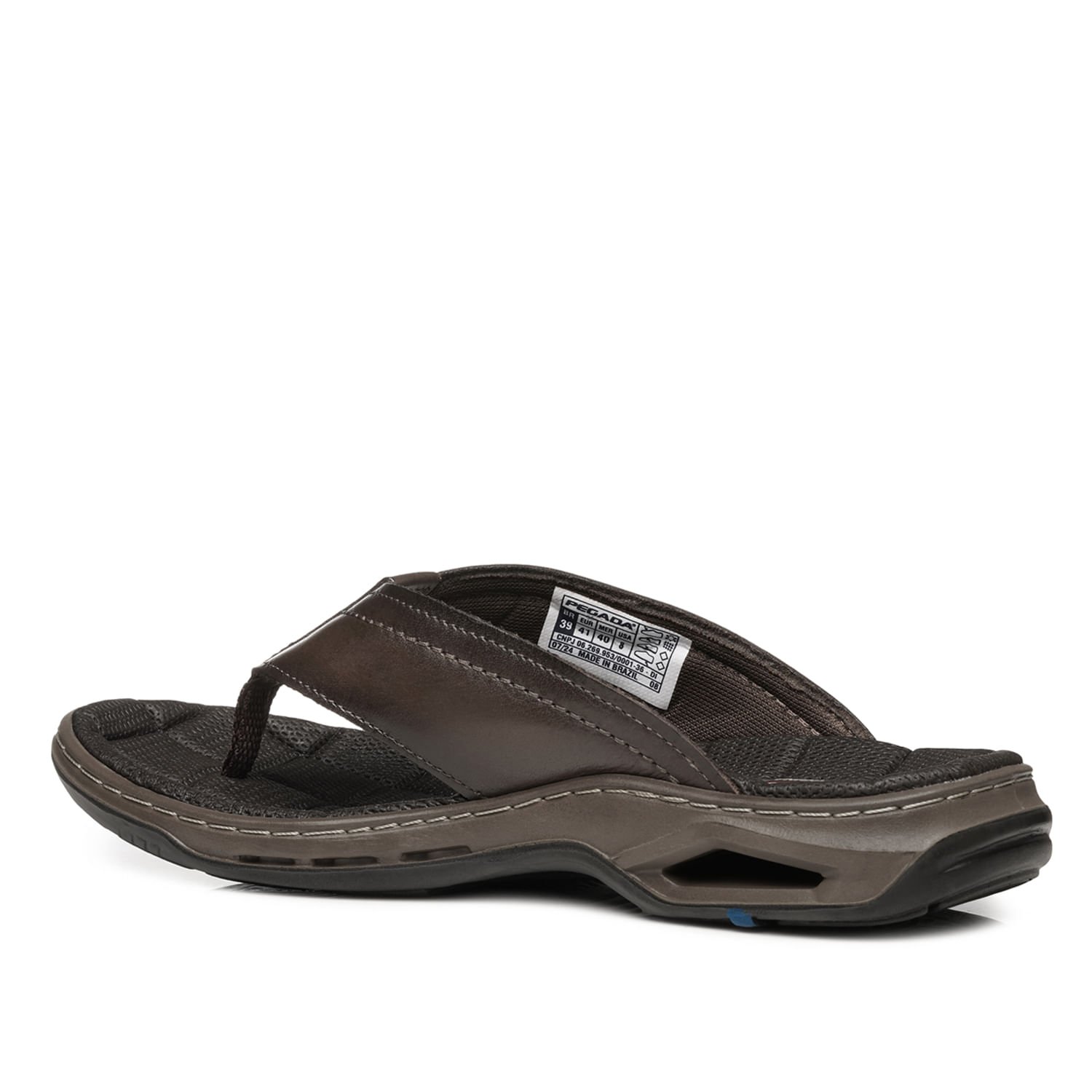 Chinelo Pegada Masculino em Couro Cravo 133235-02 Cravo 4