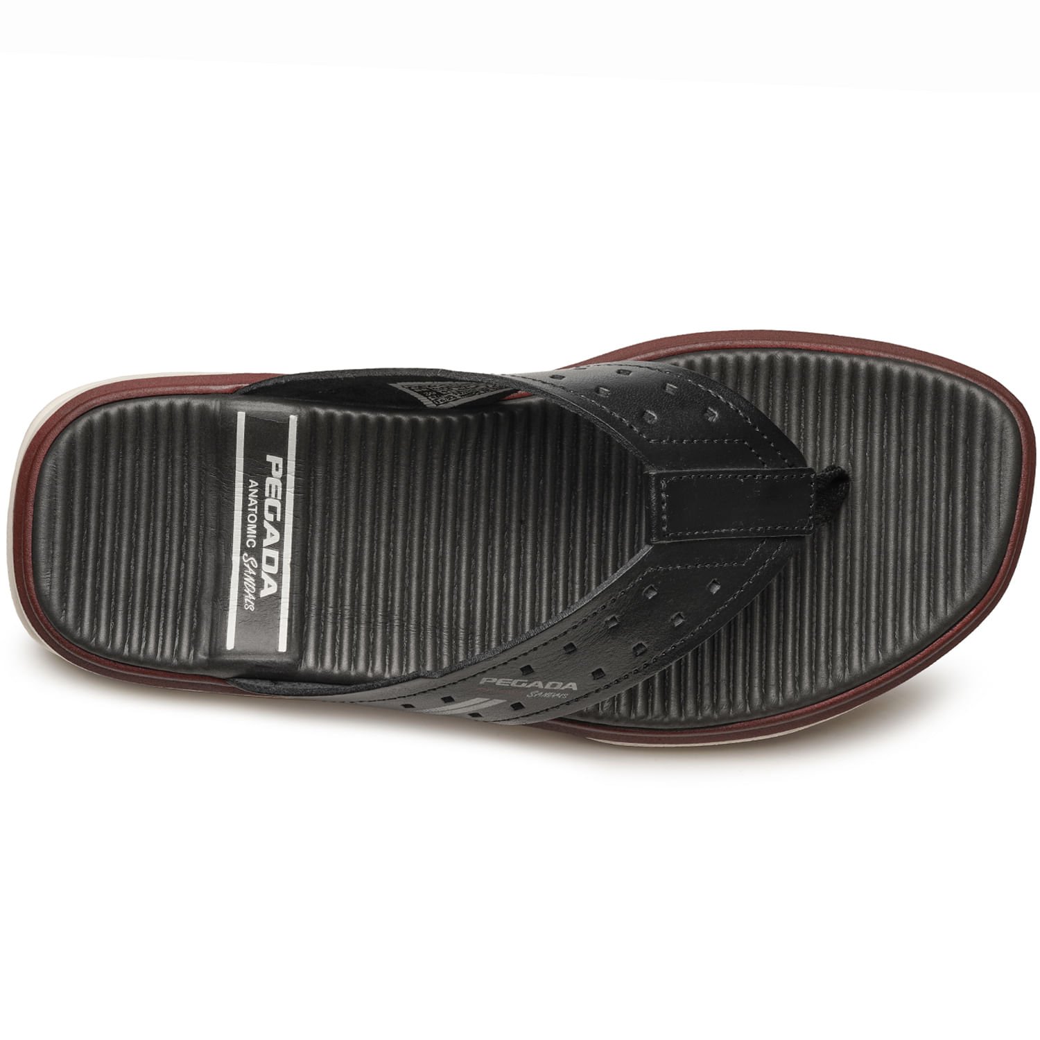 Chinelo Pegada Masculino em Couro Preto 134652-06 Preto 6