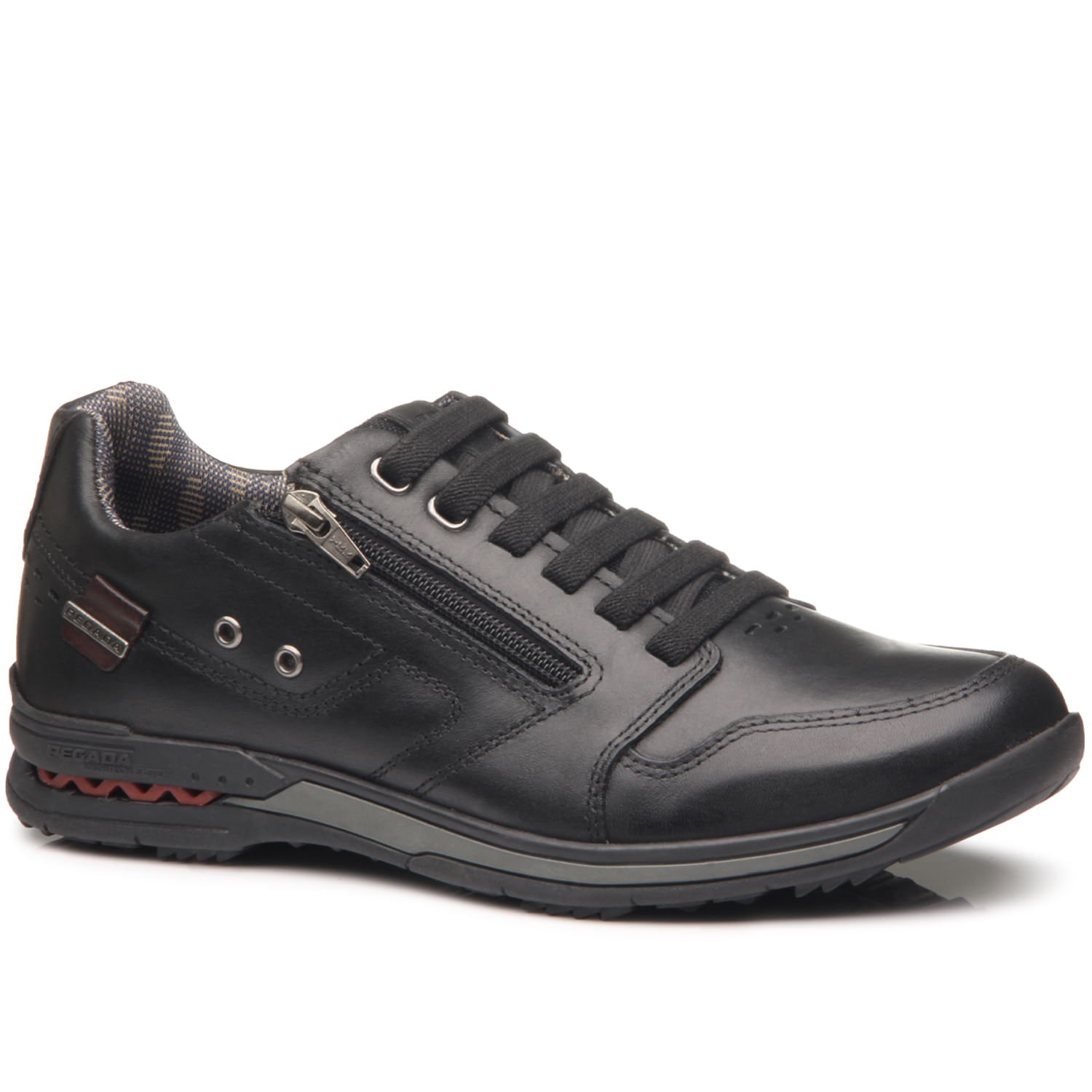 Sapatênis Pegada Masculino em Couro Preto 114858-02 Preto 1