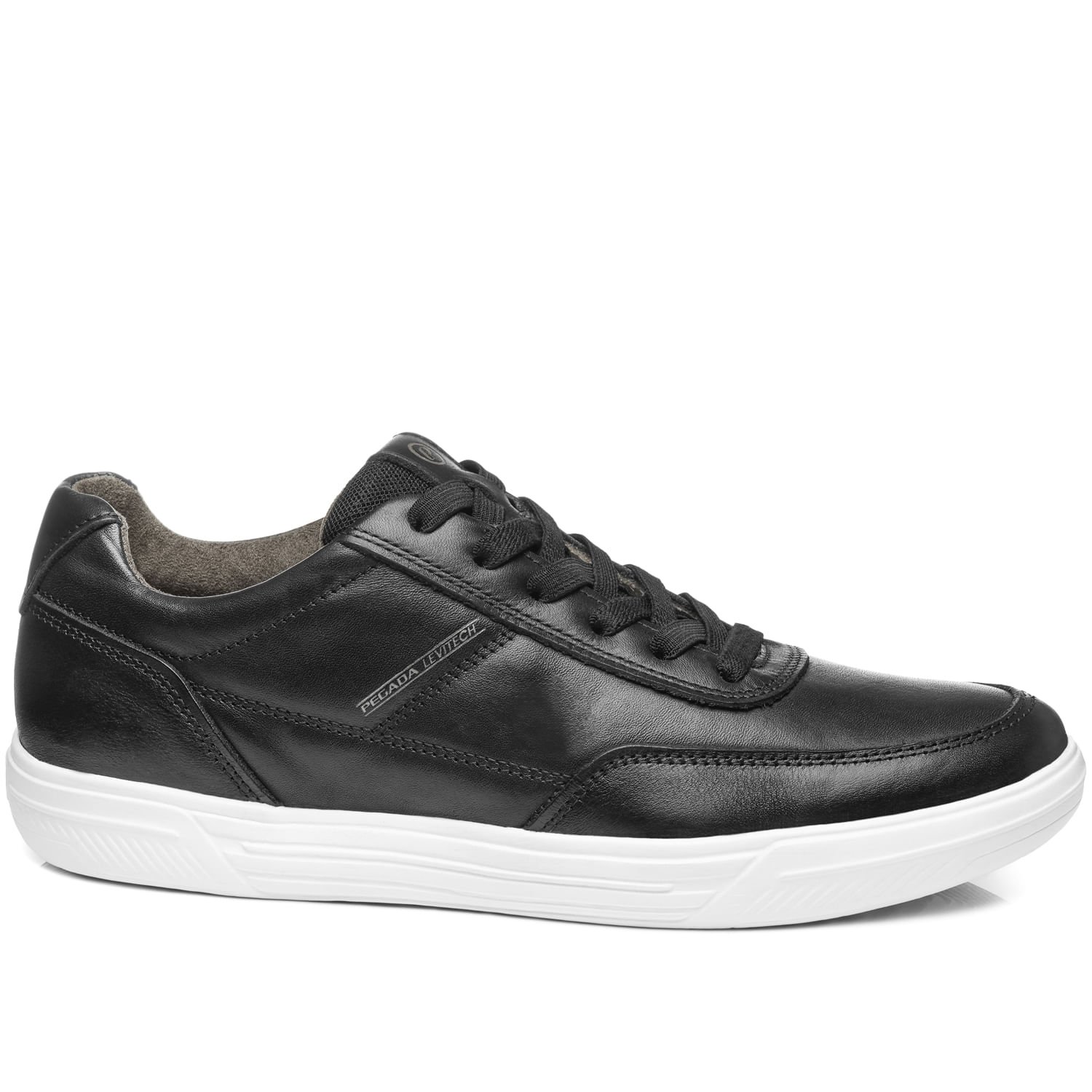 Tênis Casual Pegada Masculino em Couro Preto 110410-03