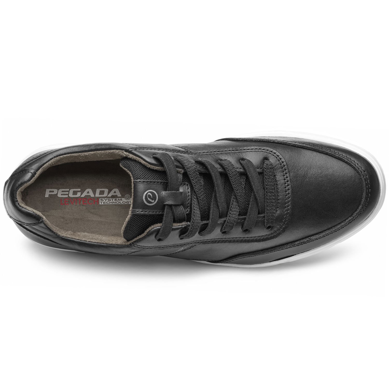 Tênis Casual Pegada Masculino em Couro Preto 110410-03 Preto 6