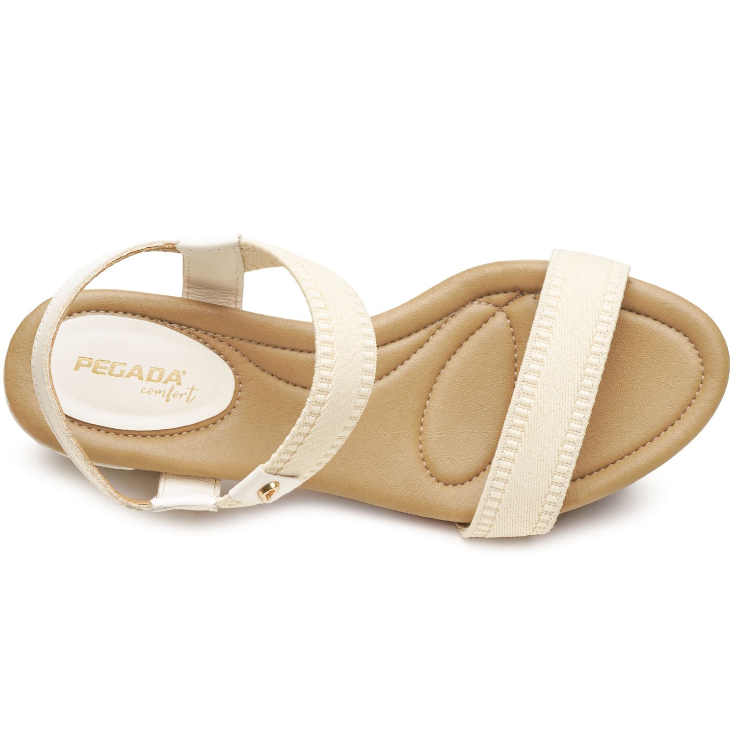 Sandália Pegada Feminina em Elástico Baunilha 234301-01 Baunilha 5