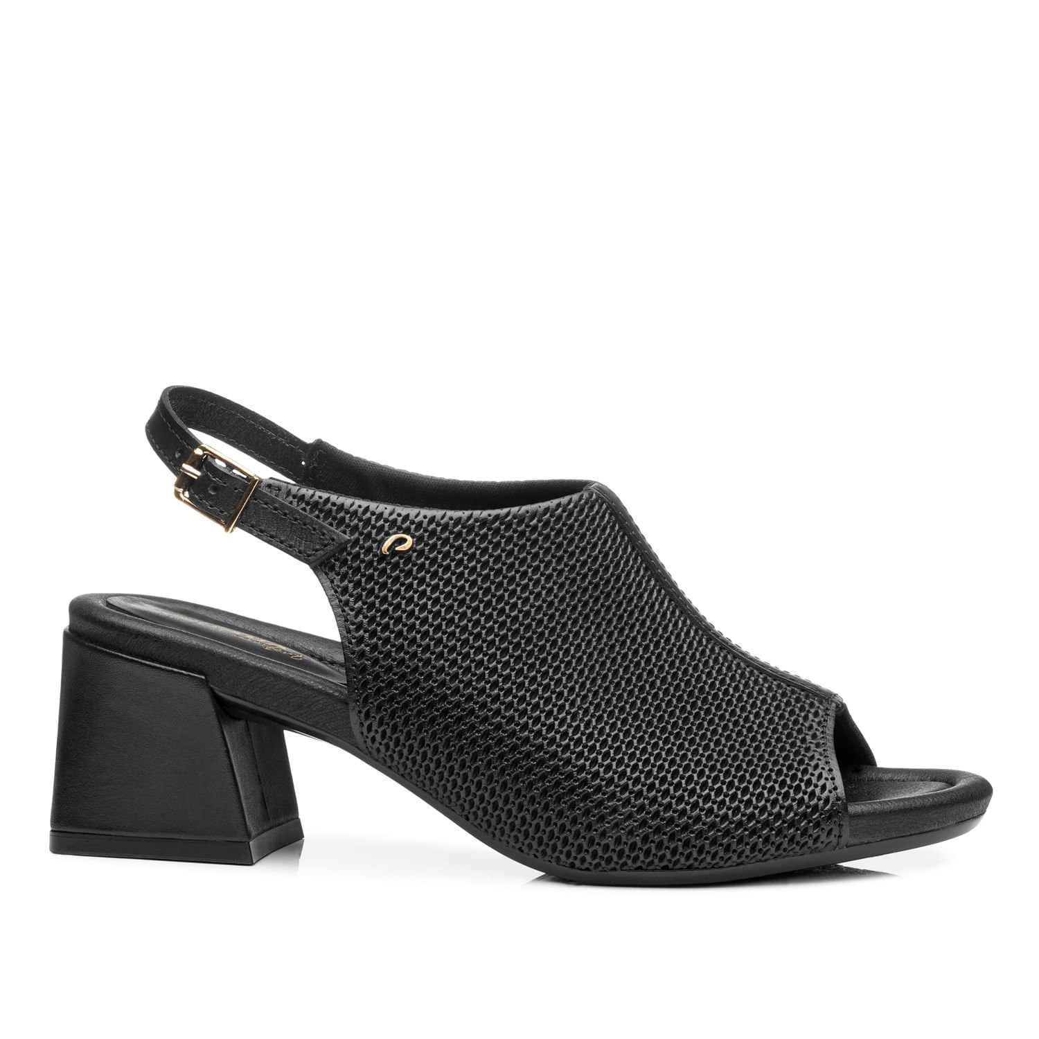 Sandália Pegada Feminina em Couro Preto 234305-03