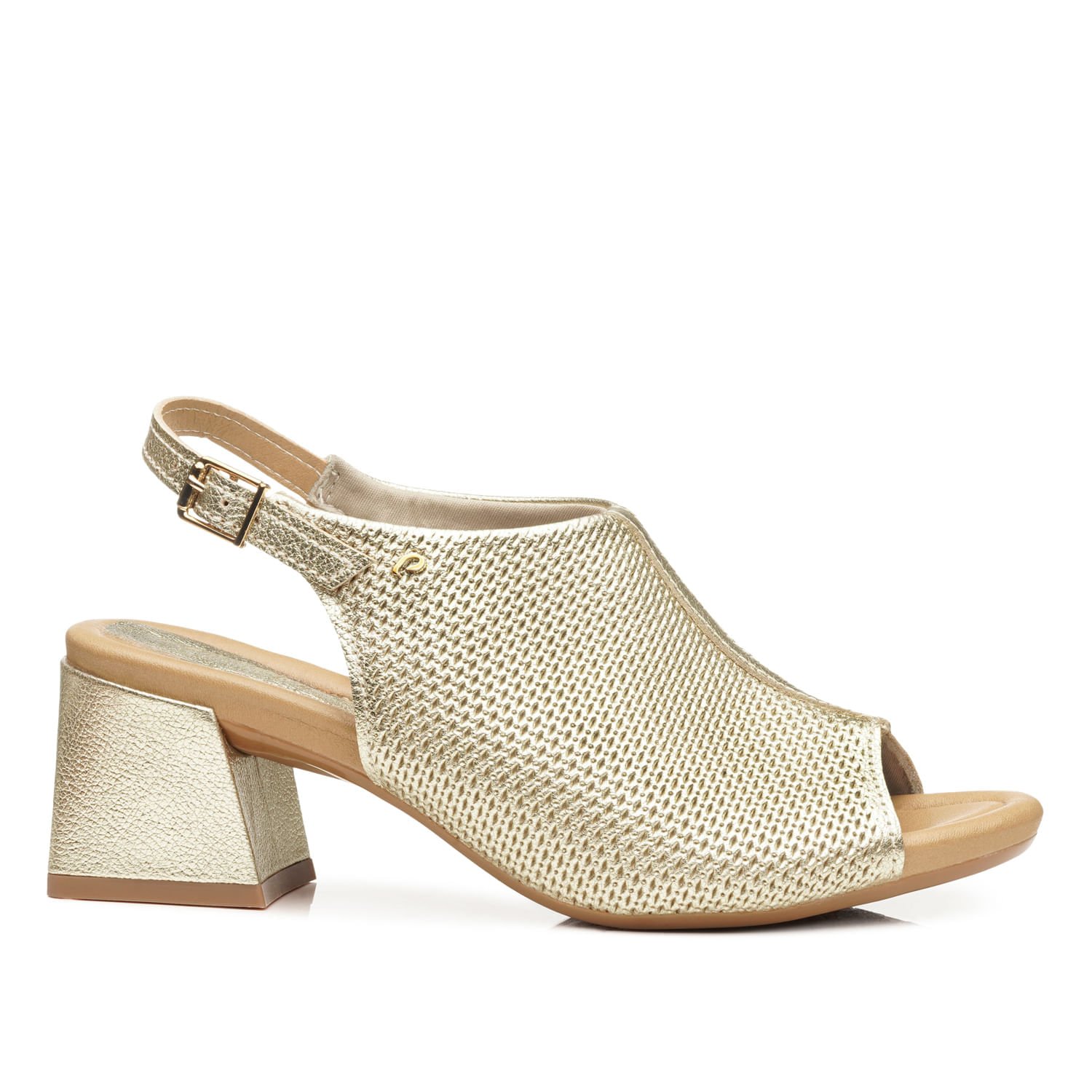 Sandália Pegada Feminina em Couro Ouro 234305-05