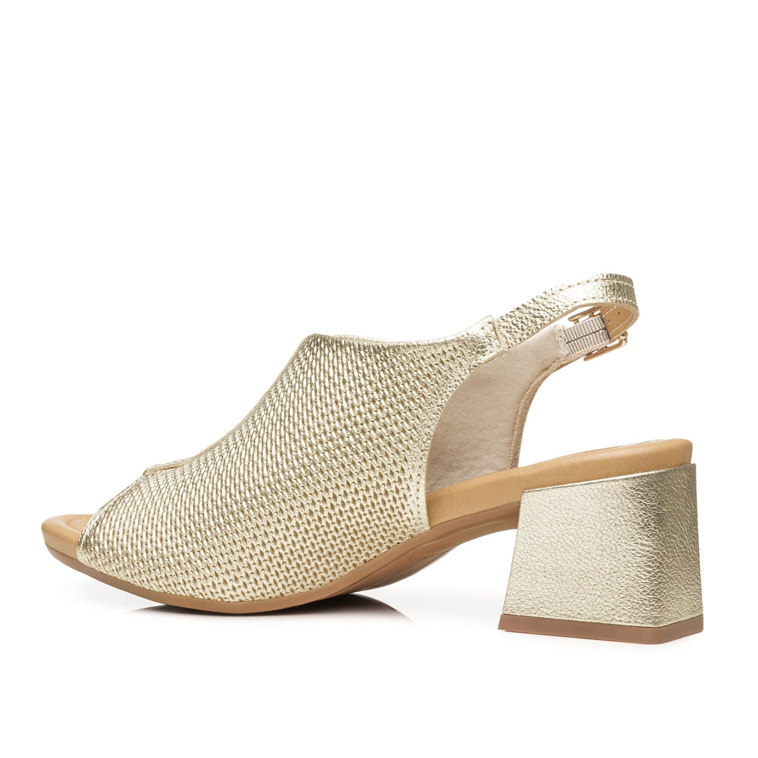 Sandália Pegada Feminina em Couro Ouro 234305-05 Ouro 3