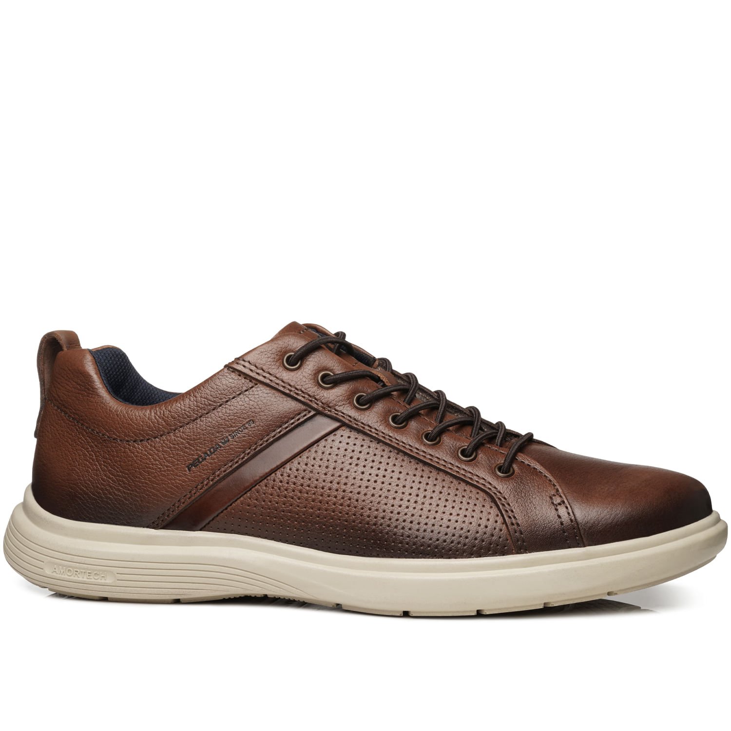 Sapatênis Pegada Masculino em Couro Pinhão 112203-04