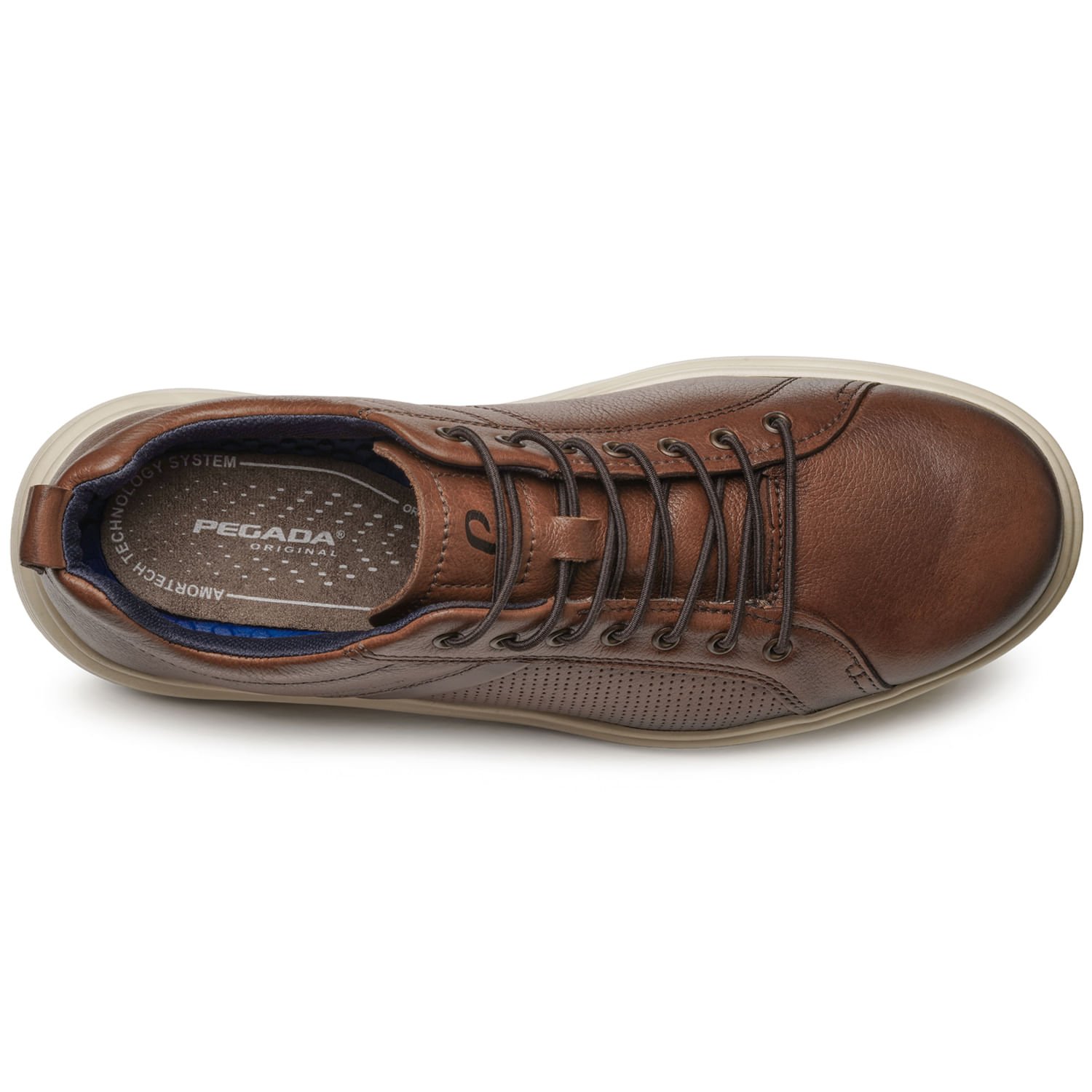 Sapatênis Pegada Masculino em Couro Pinhão 112203-04 Pinhão 6