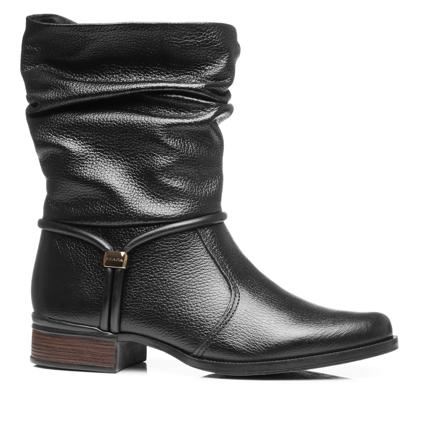 Bota Pegada Feminina em Couro Preto 282012-02
