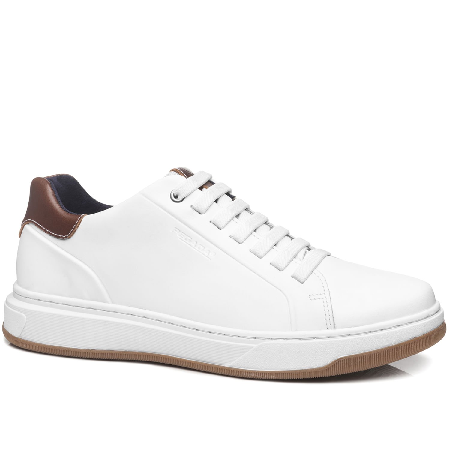 Tênis Casual Pegada Masculino em Couro Branco 111702-02