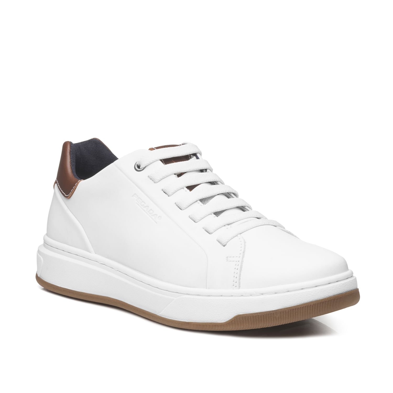 Tênis Casual Pegada Masculino em Couro Branco 111702-02 Branco 2