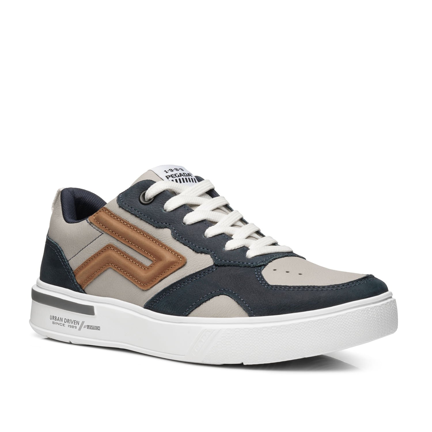 Tênis Casual Pegada Masculino em Couro Silver 111951-09 Silver 3