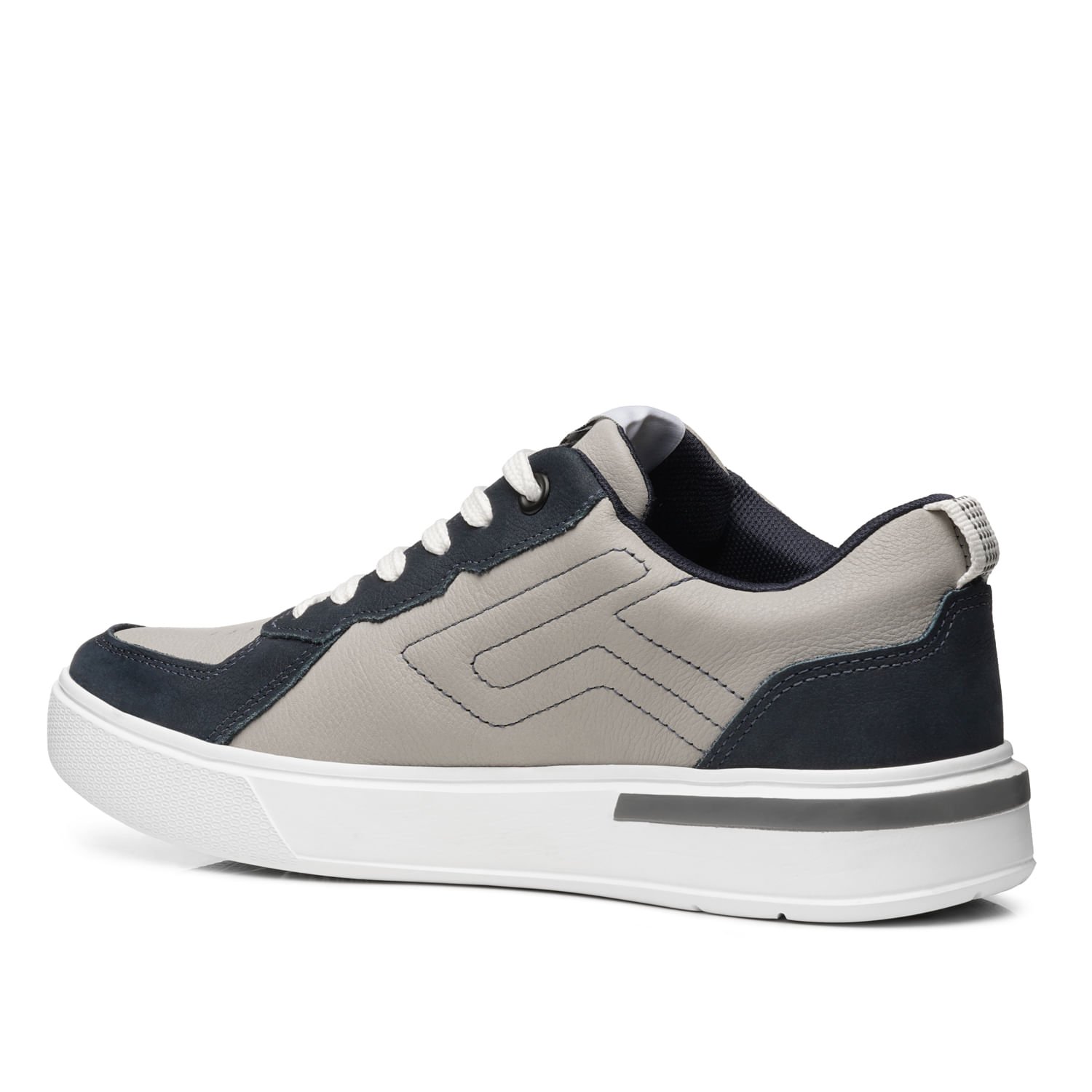 Tênis Casual Pegada Masculino em Couro Silver 111951-09 Silver 4