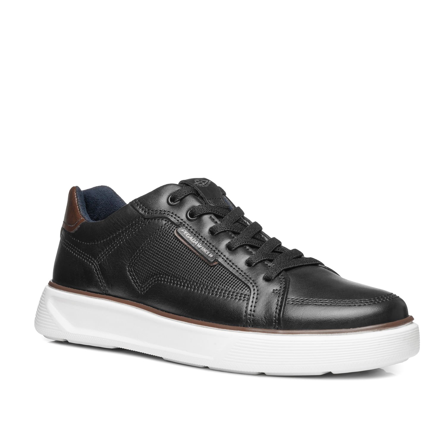 Tênis Casual Pegada Masculino em Couro Preto 110933-03 Preto 3